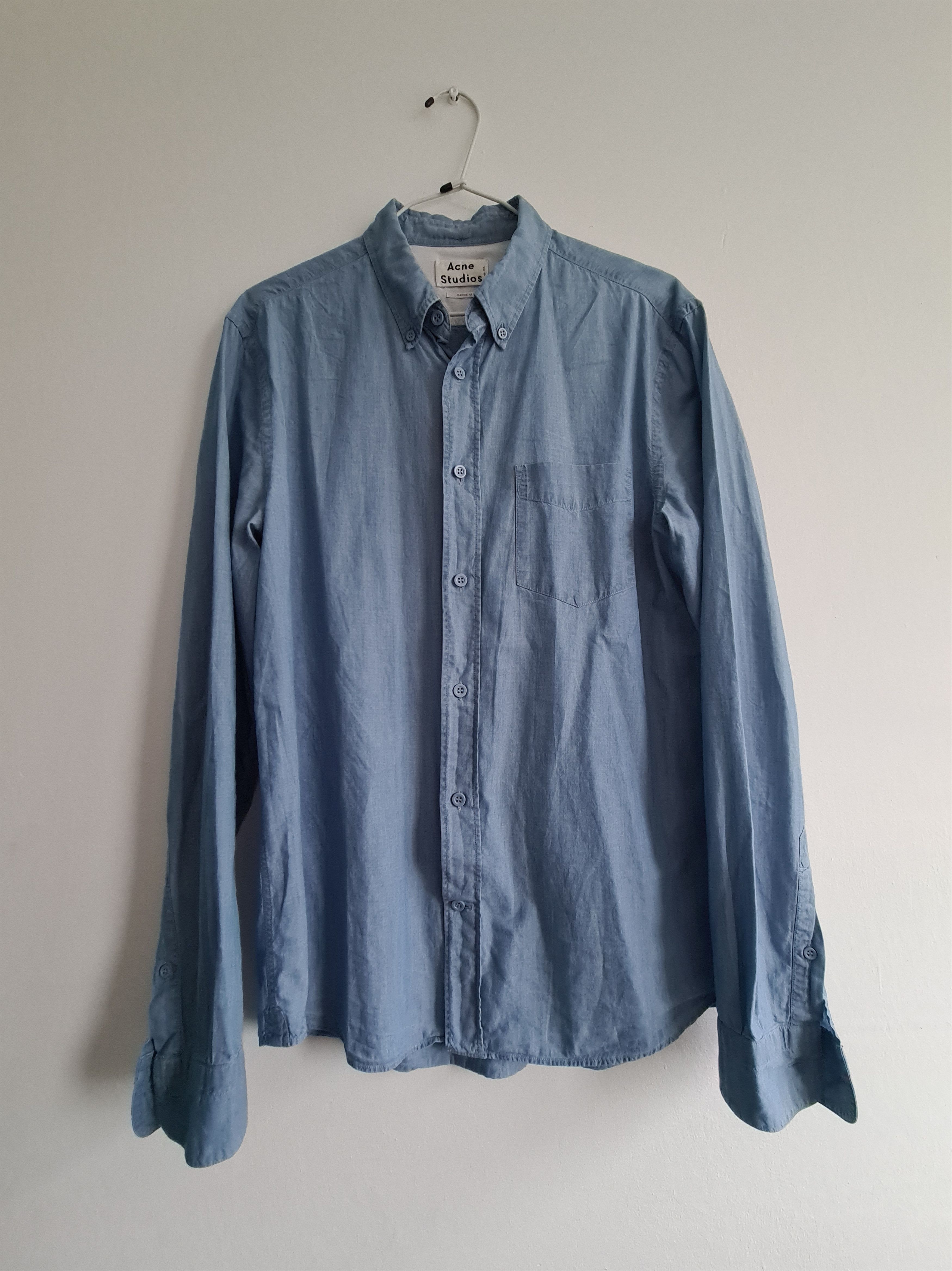 Acne Studios Isherwood Bleached Indigo Shirt Size US M / EU 48-50 / 2 - 1 Thumbnail