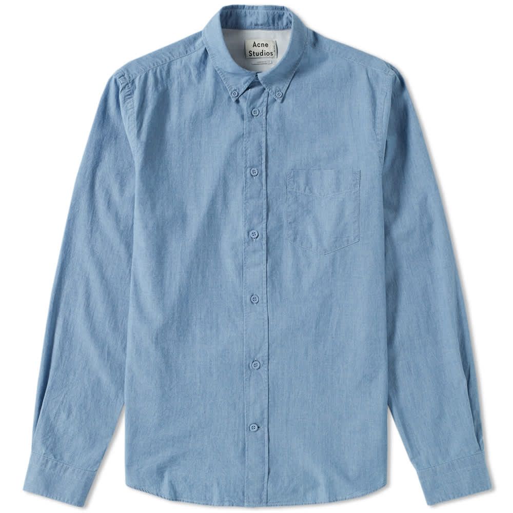 Acne Studios Isherwood Bleached Indigo Shirt Size US M / EU 48-50 / 2 - 6 Thumbnail