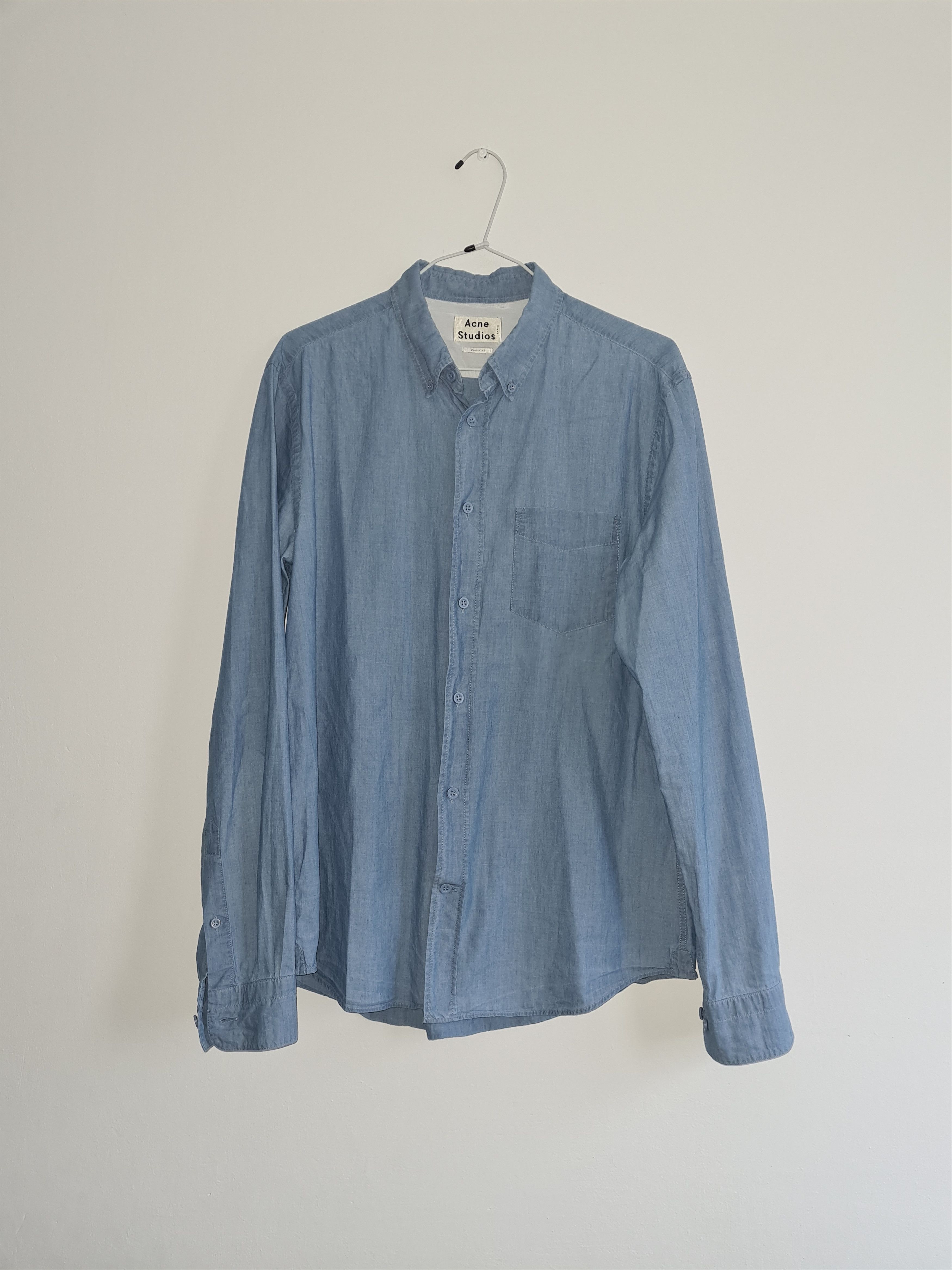 Acne Studios Isherwood Bleached Indigo Shirt Size US M / EU 48-50 / 2 - 2 Thumbnail