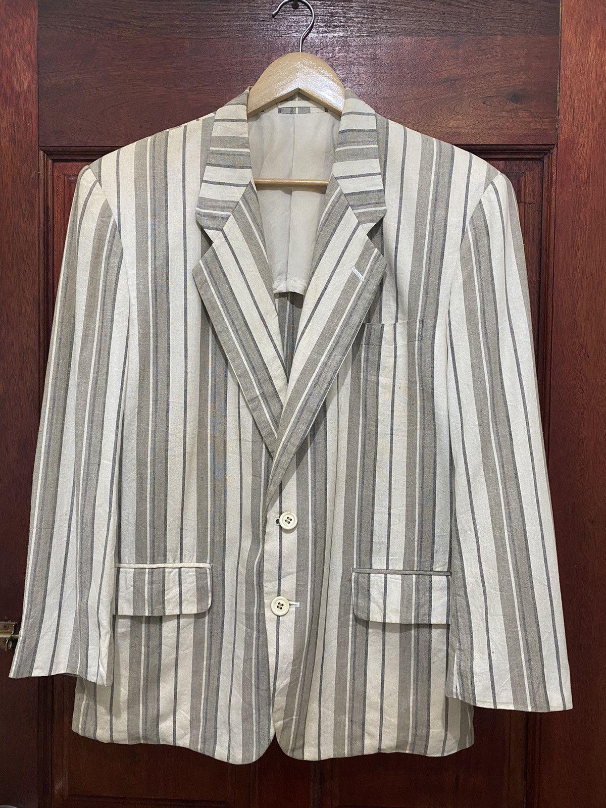 Comme des Garcons Archives 80’s COMME des GARÇONS HOMME Stripes Jacket Size US S / EU 44-46 / 1 - 1 Thumbnail