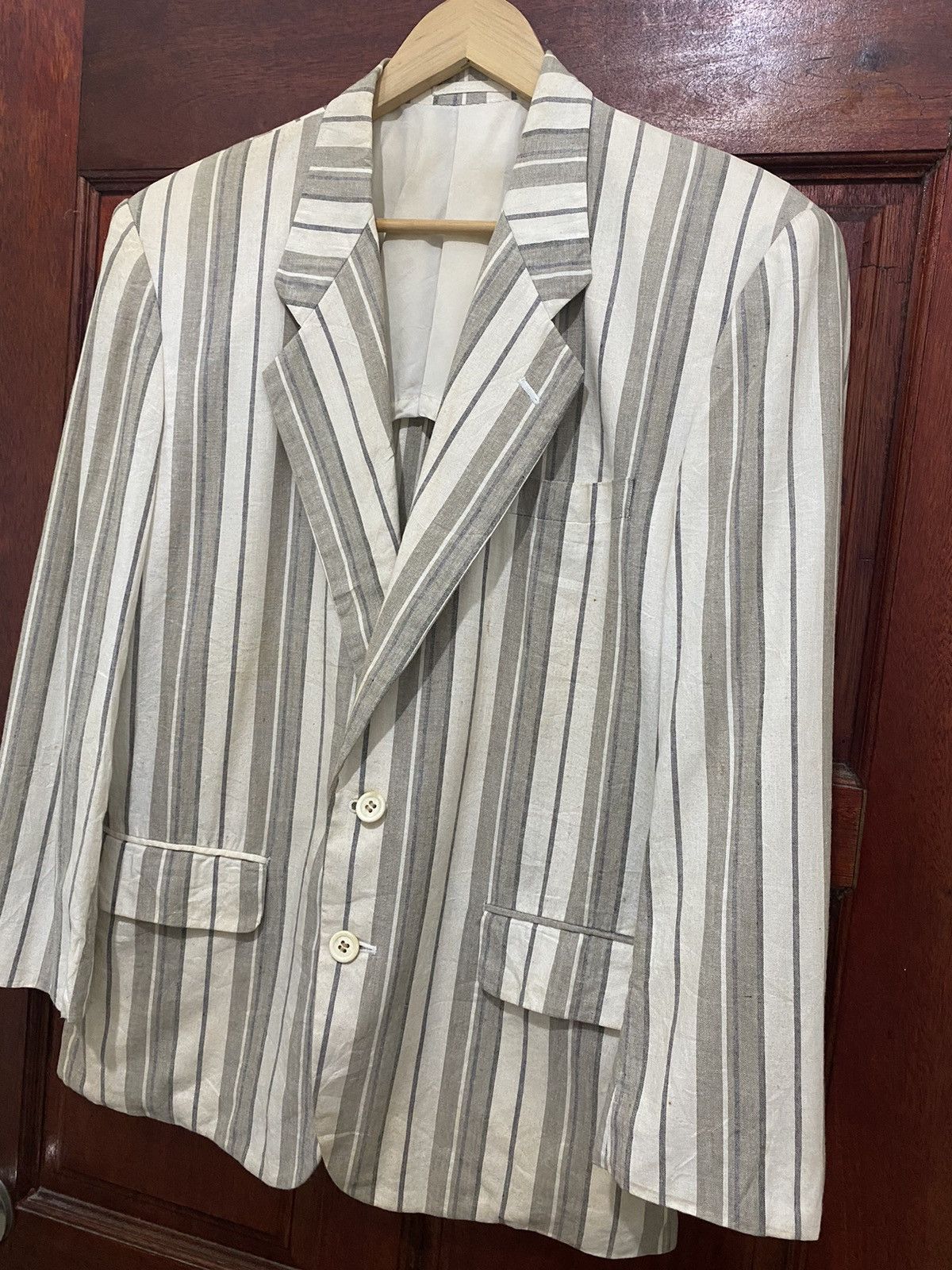 Comme des Garcons Archives 80’s COMME des GARÇONS HOMME Stripes Jacket Size US S / EU 44-46 / 1 - 4 Thumbnail