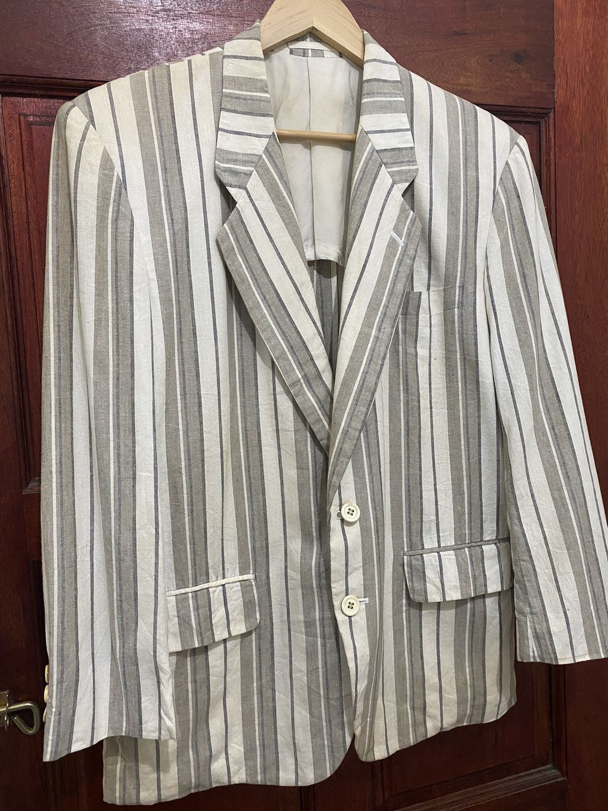 Comme des Garcons Archives 80’s COMME des GARÇONS HOMME Stripes Jacket Size US S / EU 44-46 / 1 - 5 Thumbnail