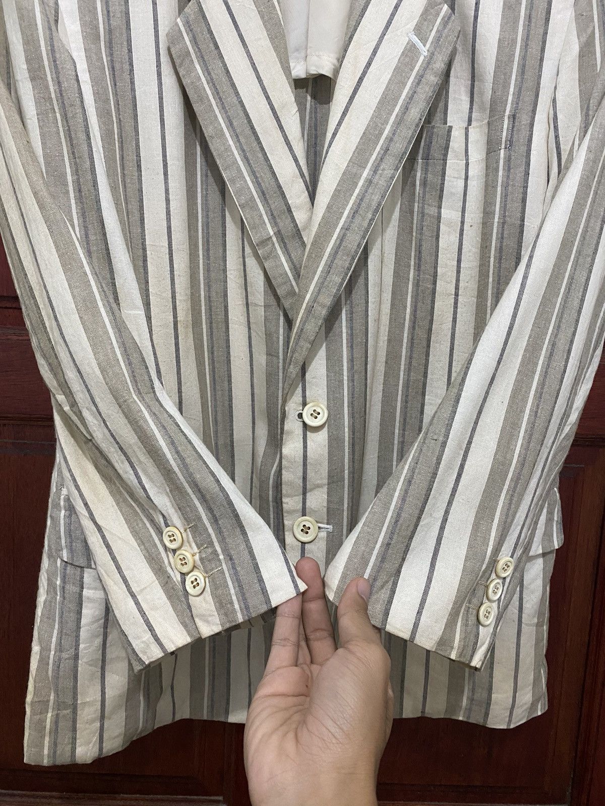 Comme des Garcons Archives 80’s COMME des GARÇONS HOMME Stripes Jacket Size US S / EU 44-46 / 1 - 6 Thumbnail
