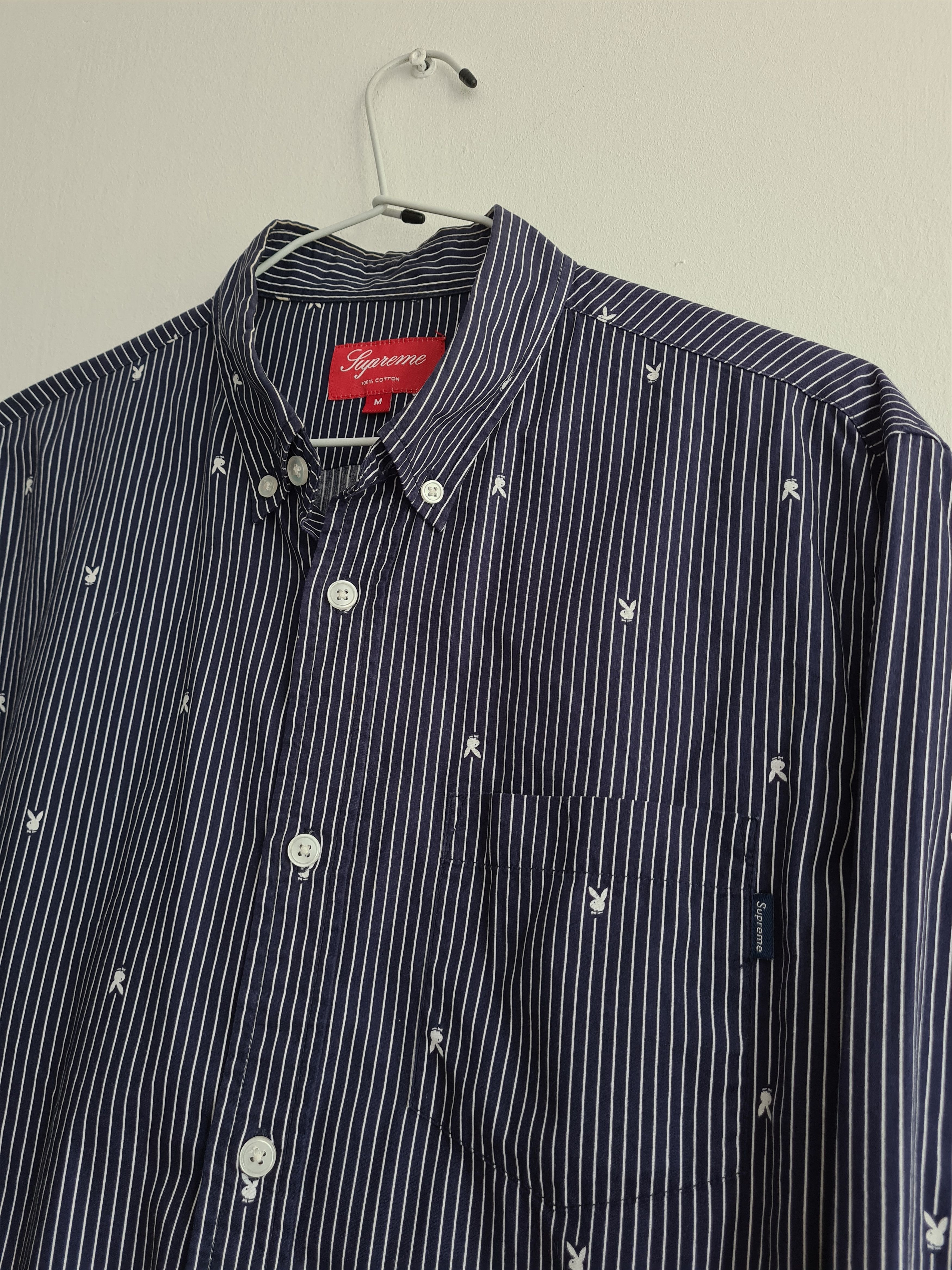 Playboy × Supreme Pinstripe Button Down Shirt SS11 Size US M / EU 48-50 / 2 - 7 Thumbnail