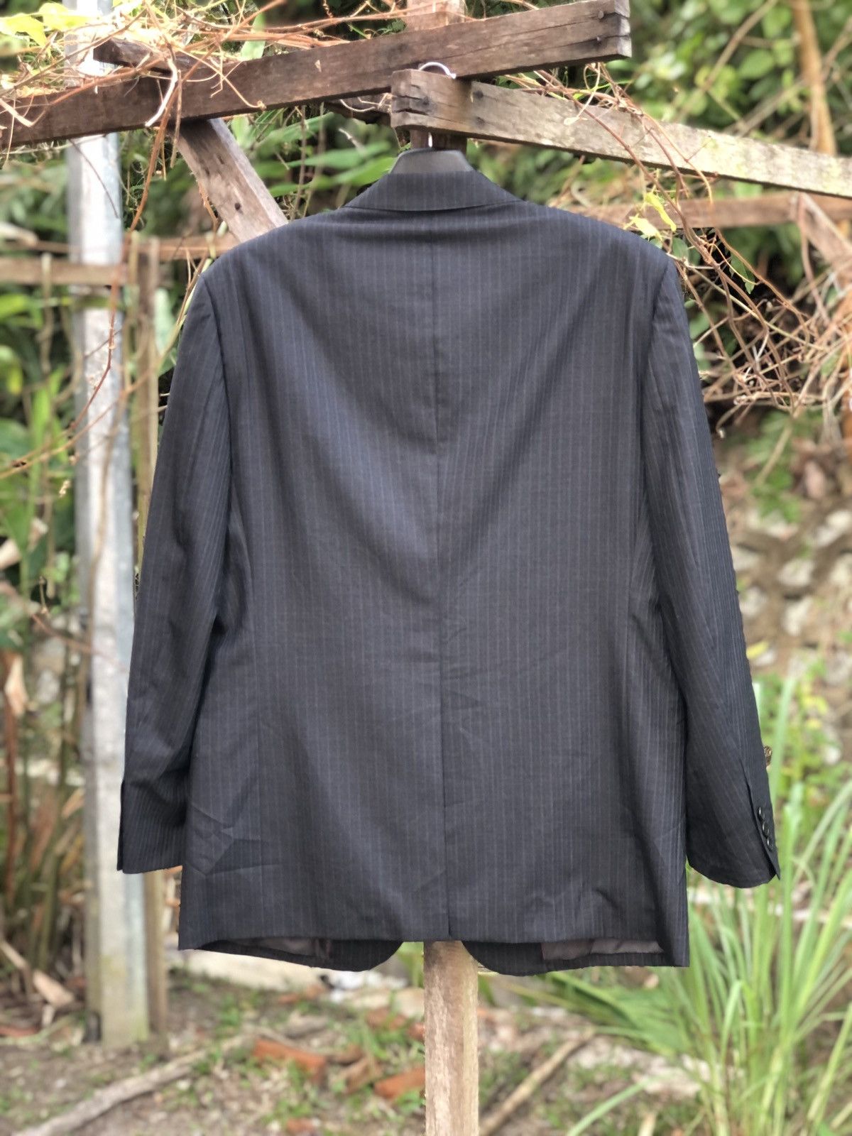 Kansai Yamamoto Vintage 90's Kansai Yamamoto Striped Blazer Size US L / EU 52-54 / 3 - 4 Thumbnail