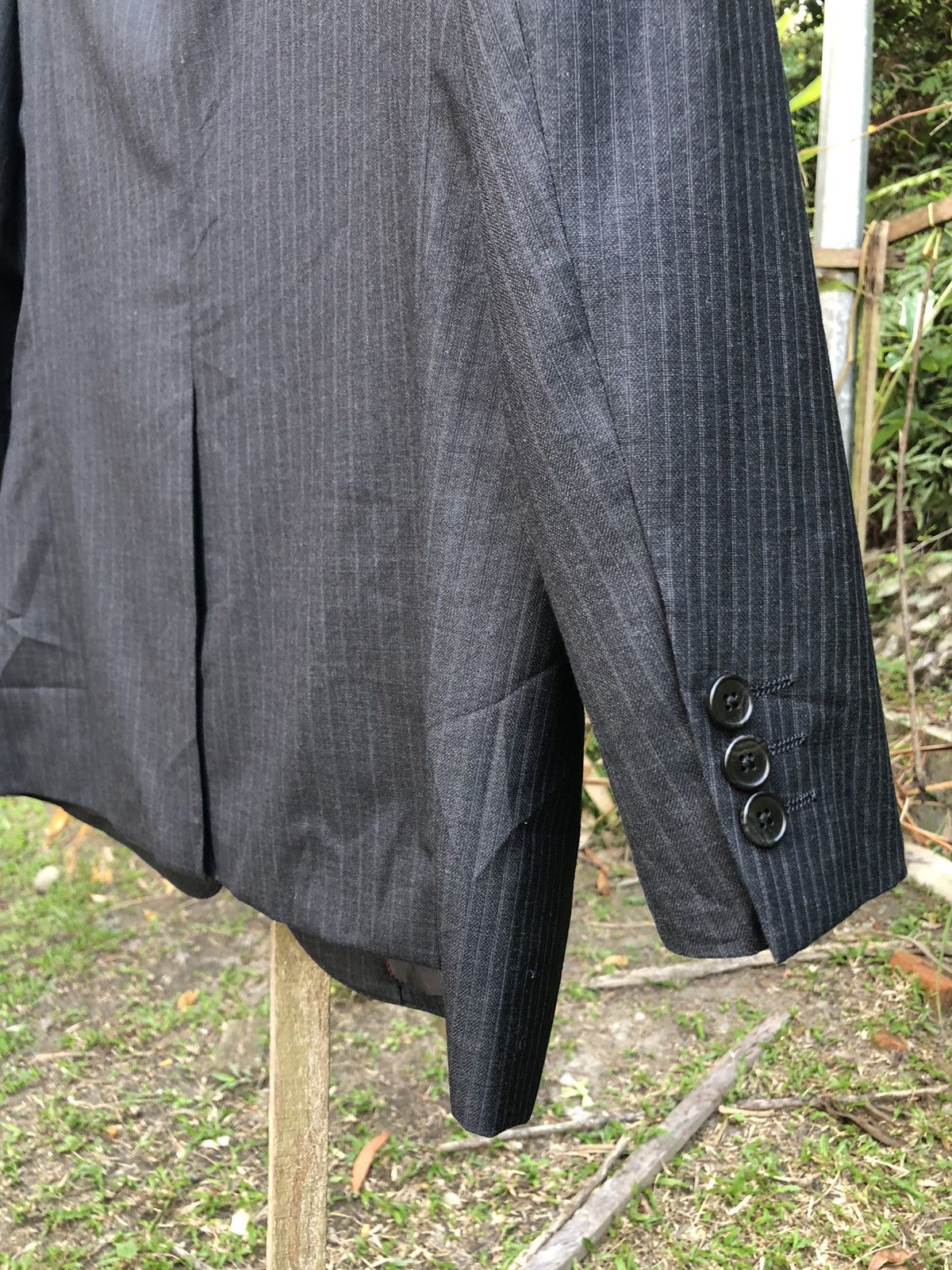 Kansai Yamamoto Vintage 90's Kansai Yamamoto Striped Blazer Size US L / EU 52-54 / 3 - 6 Thumbnail