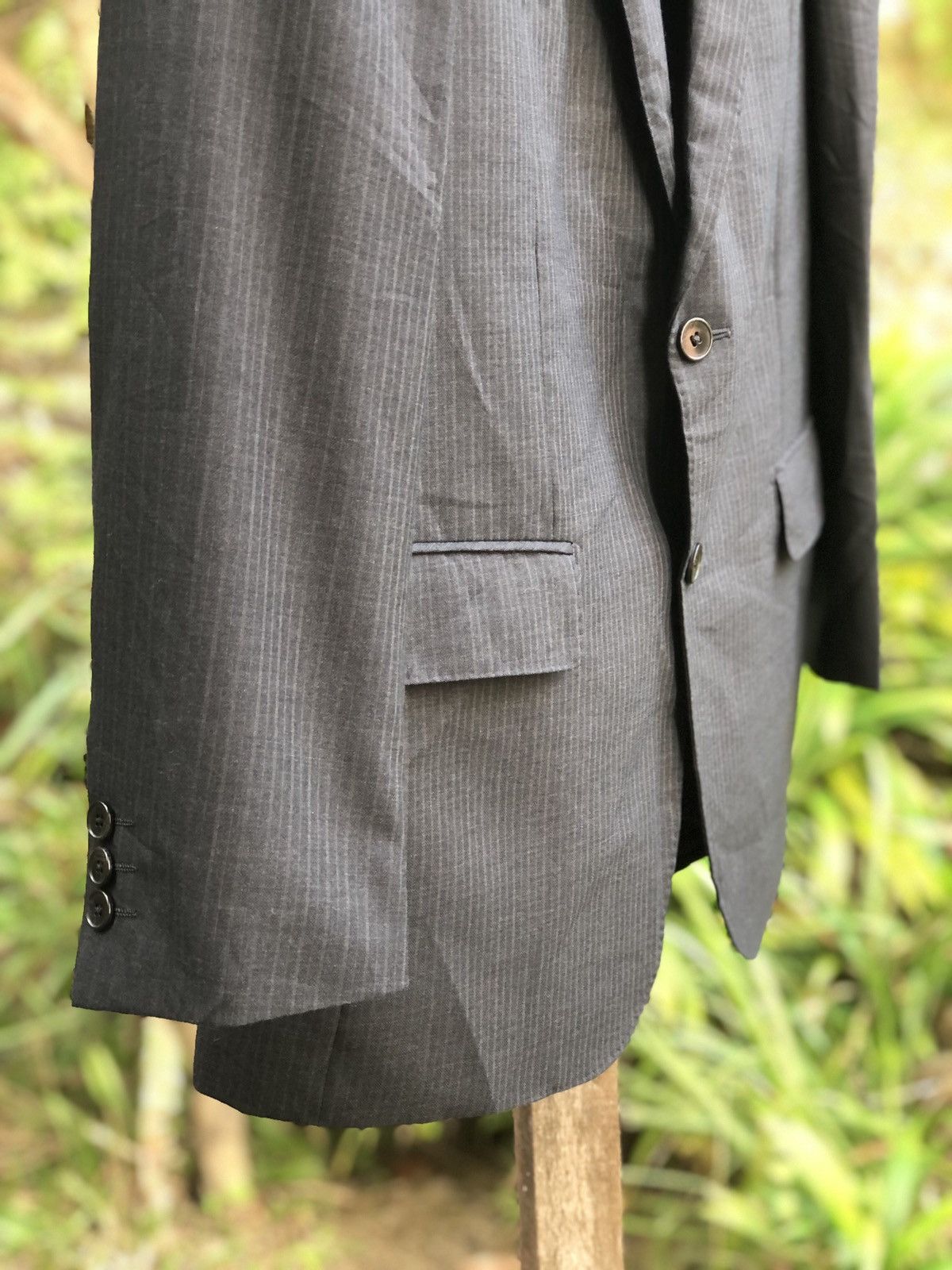 Kansai Yamamoto Vintage 90's Kansai Yamamoto Striped Blazer Size US L / EU 52-54 / 3 - 3 Thumbnail