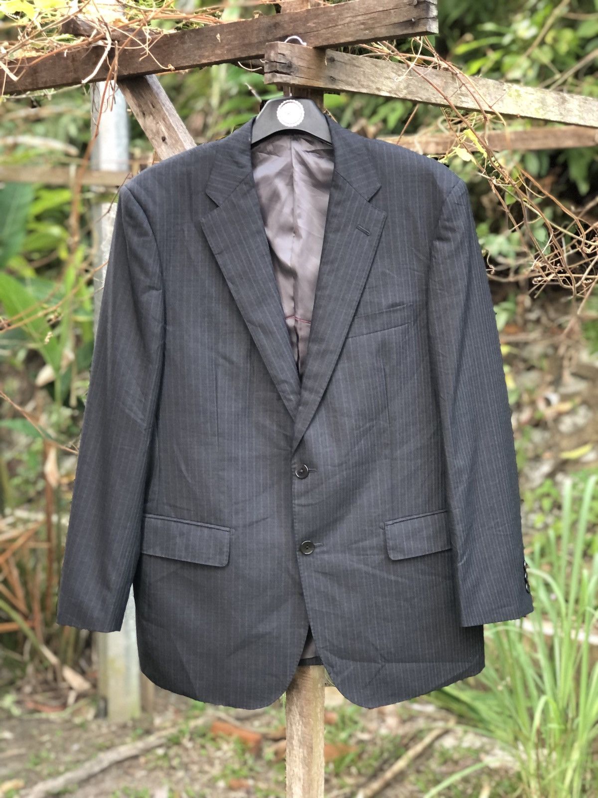 Kansai Yamamoto Vintage 90's Kansai Yamamoto Striped Blazer Size US L / EU 52-54 / 3 - 1 Thumbnail