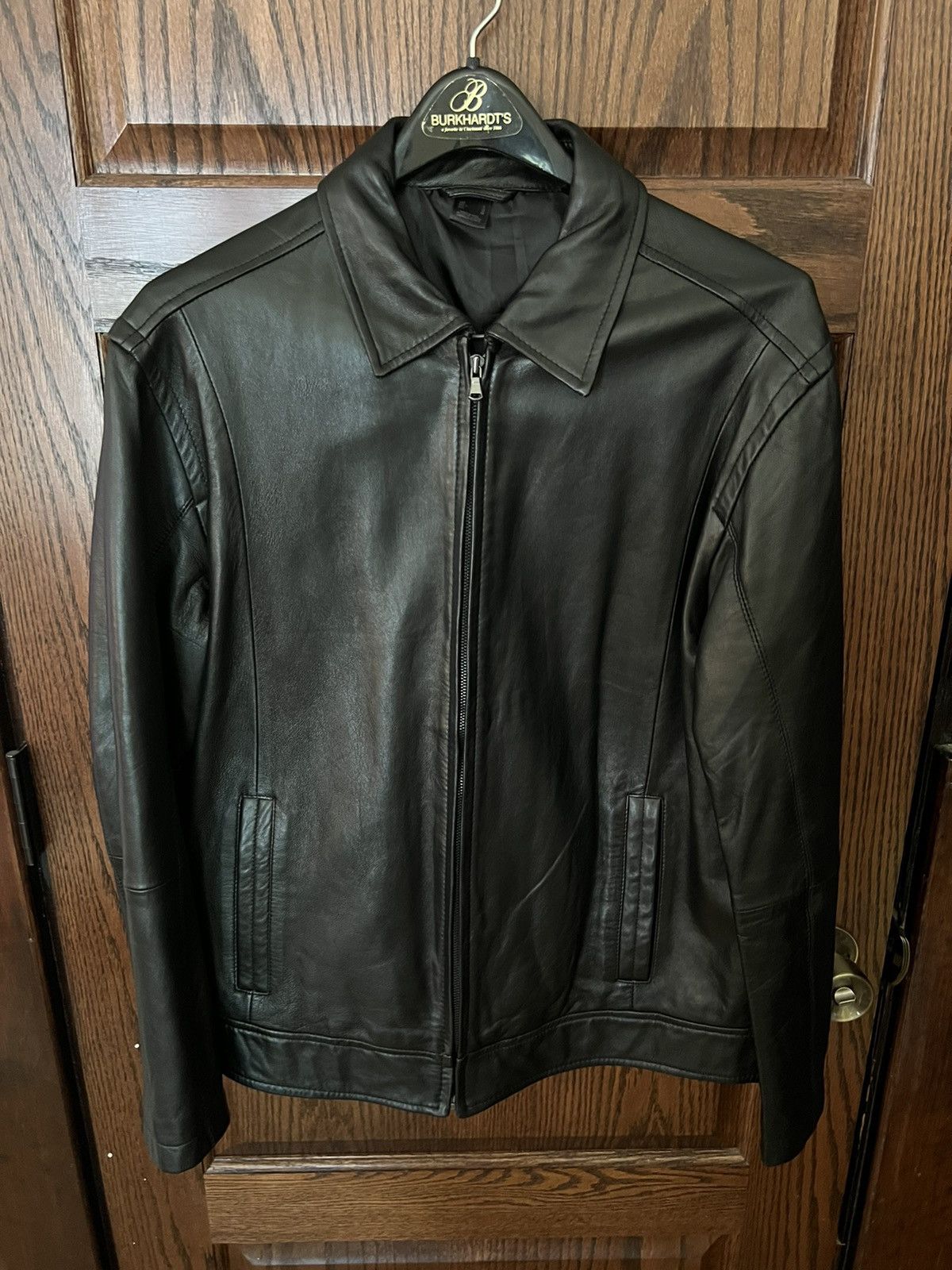 Claiborne Men's Black 2024 Leather Jacket Sz. M