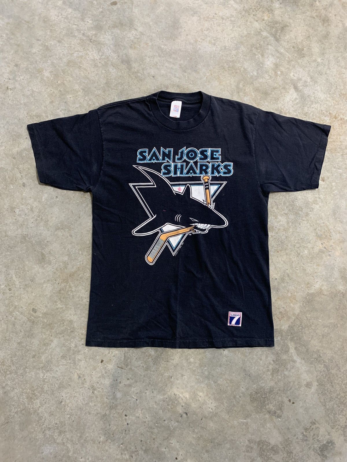 Vintage 1991 San Jose Sharks Logo Single Stitch XL Shirt