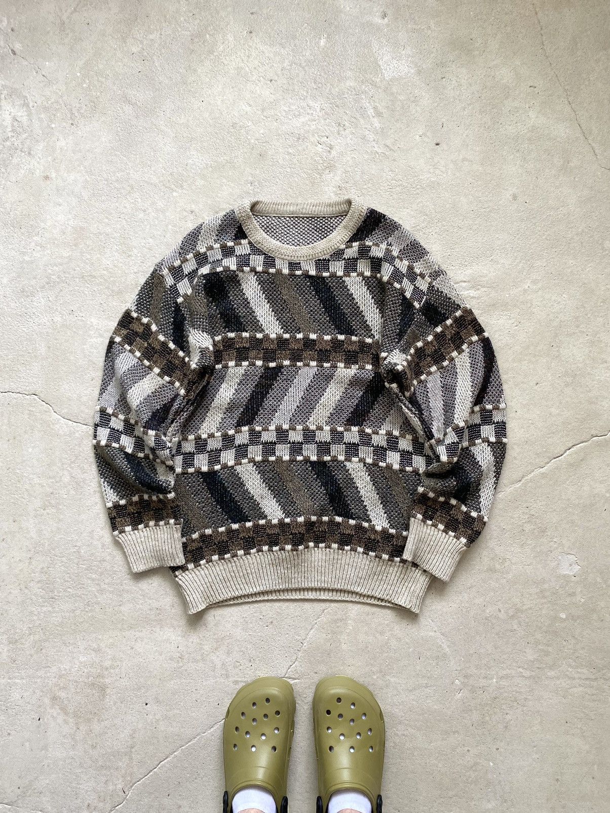 Coogi 90’s Japan Knit Striped Sweater Coogi style Carlo Colucci Size US XL / EU 56 / 4 - 1 Thumbnail