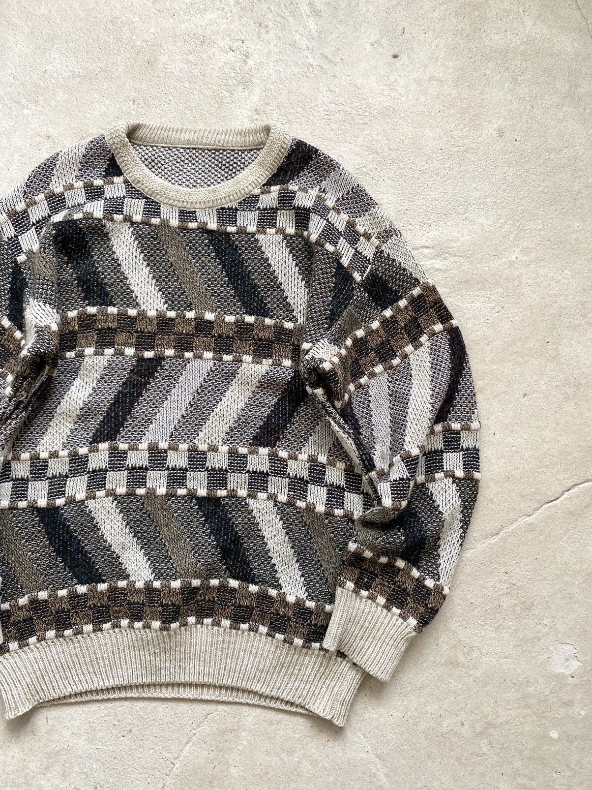 Coogi 90’s Japan Knit Striped Sweater Coogi style Carlo Colucci Size US XL / EU 56 / 4 - 3 Thumbnail