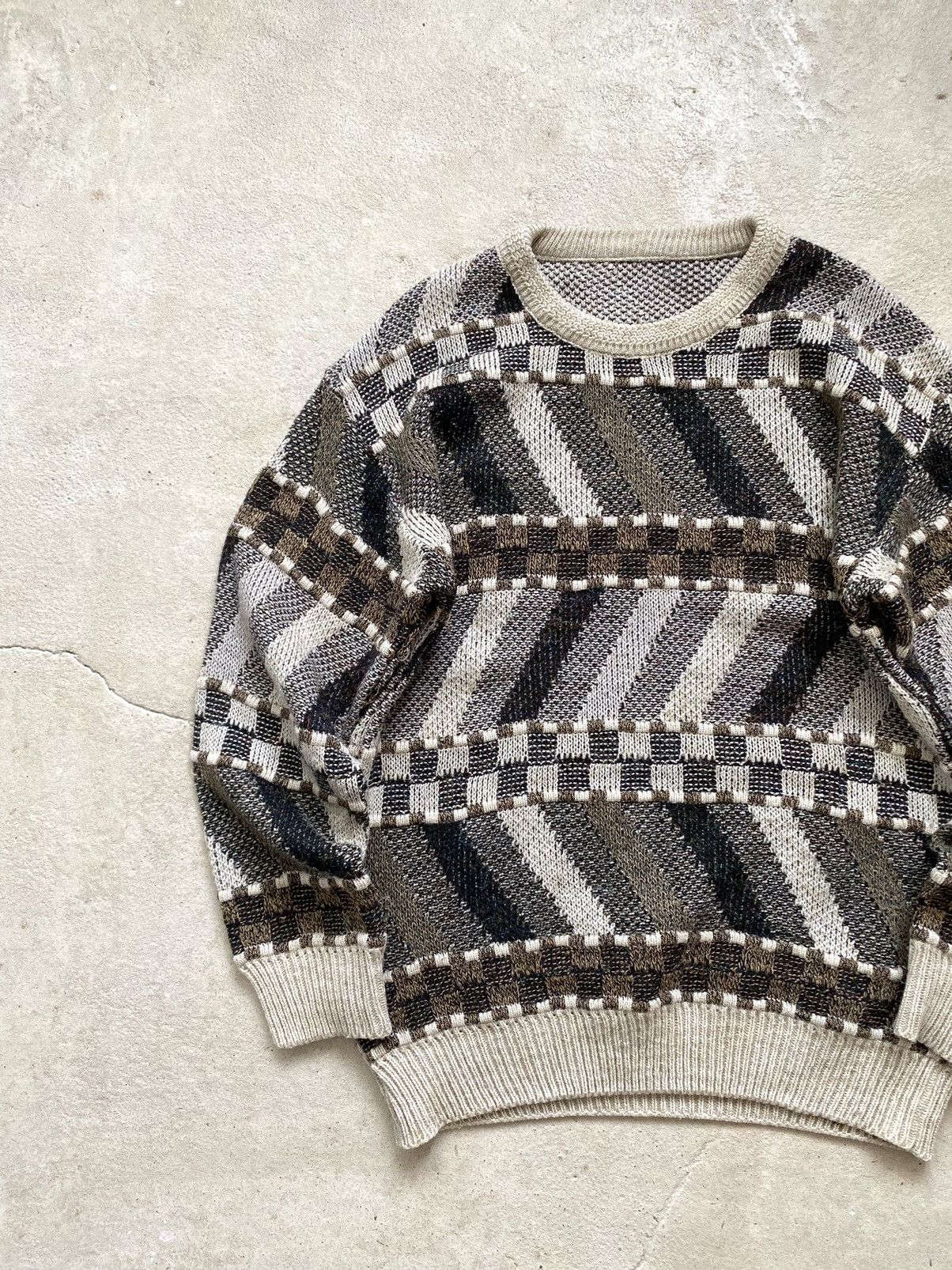 Coogi 90’s Japan Knit Striped Sweater Coogi style Carlo Colucci Size US XL / EU 56 / 4 - 2 Thumbnail