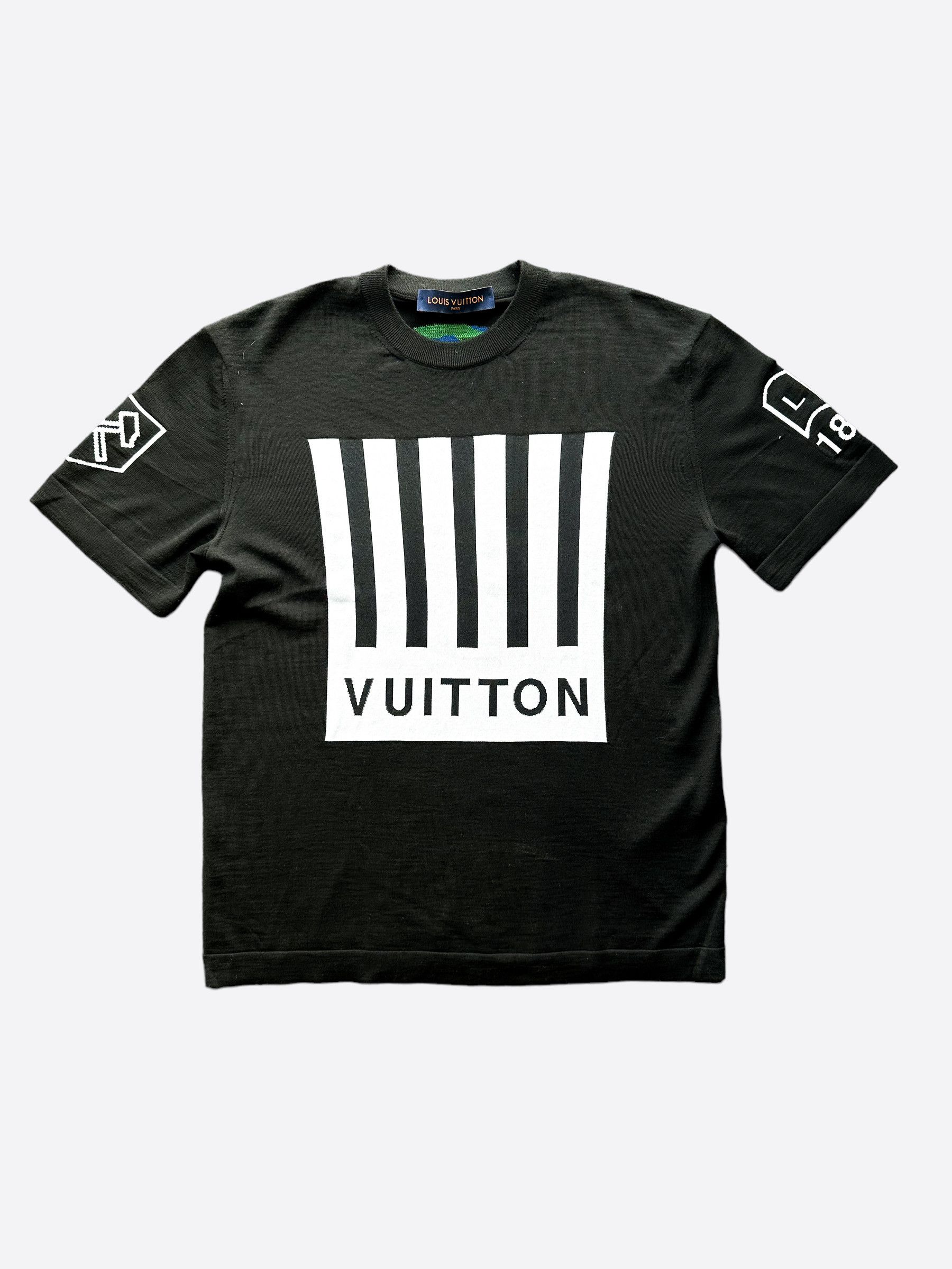 Image of Louis Vuitton Black Barcode & Earth T-Shirt, Men's (Size Small)