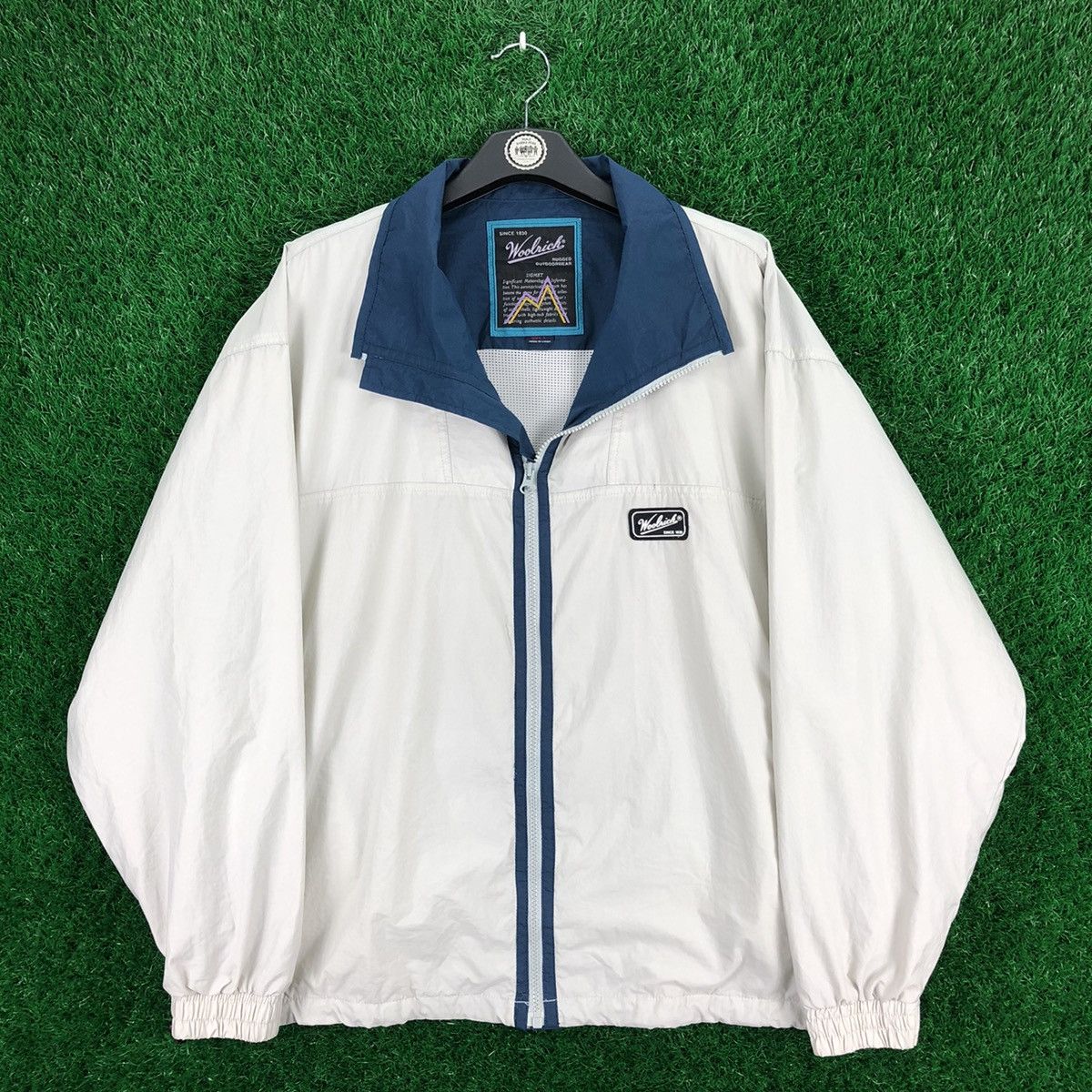 image of Outdoor Life x Vintage 90's Woolrich Rugged Outdoorwear Zipper Sweater in Cream, Men's (Size Large)