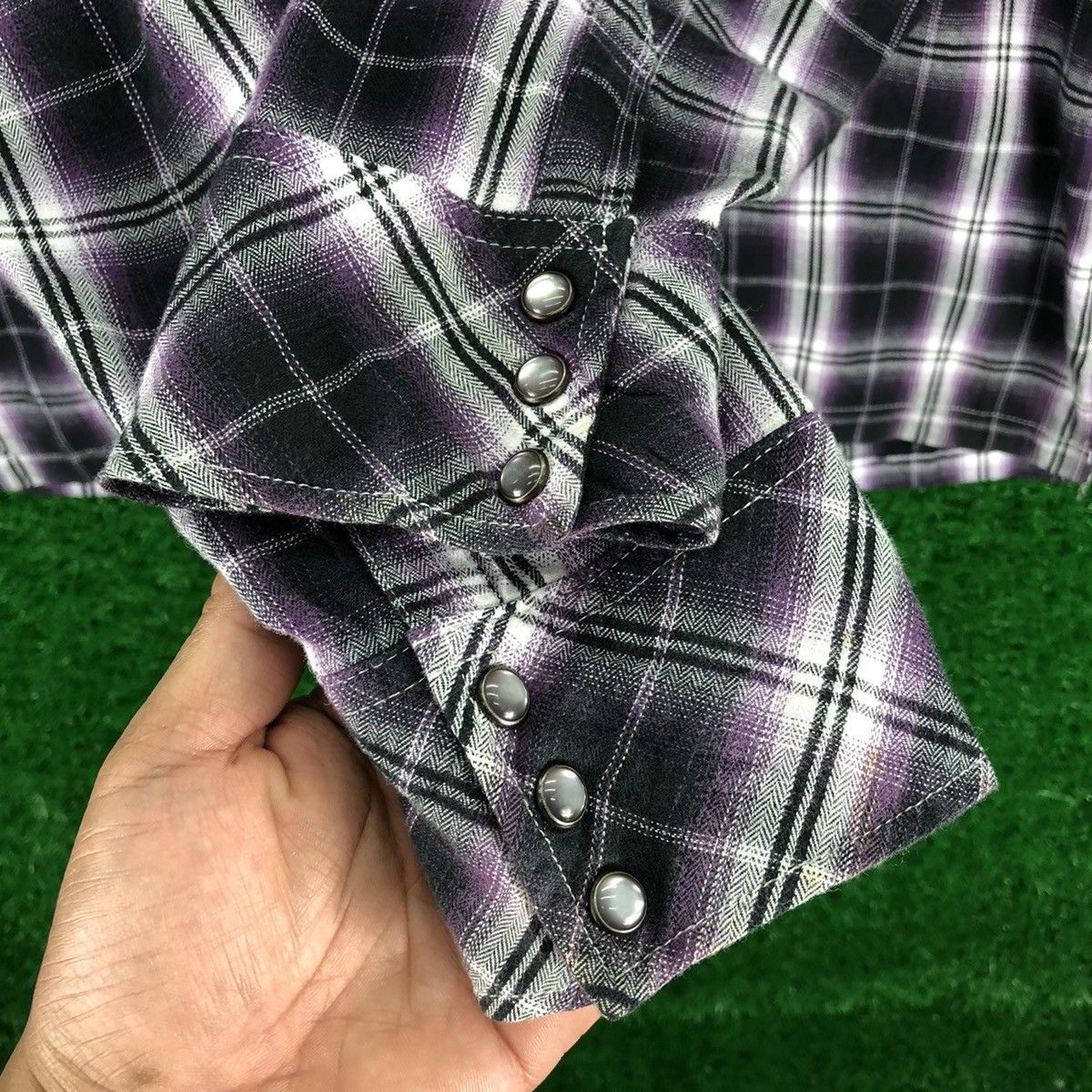 Japanese Brand Vintage 90's Shadow Plaid Checker Sweater Hoodie Zipper Size US M / EU 48-50 / 2 - 11 Thumbnail