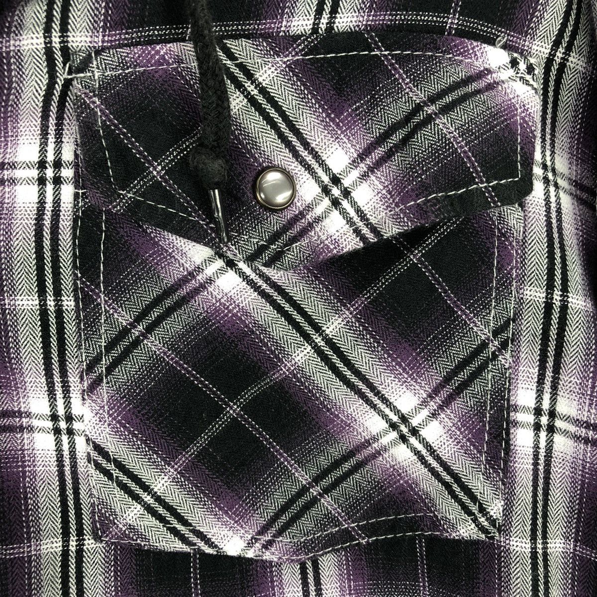 Japanese Brand Vintage 90's Shadow Plaid Checker Sweater Hoodie Zipper Size US M / EU 48-50 / 2 - 7 Thumbnail