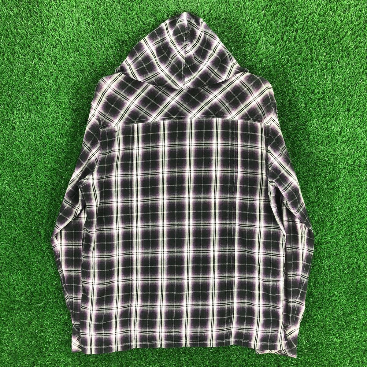 Japanese Brand Vintage 90's Shadow Plaid Checker Sweater Hoodie Zipper Size US M / EU 48-50 / 2 - 4 Thumbnail