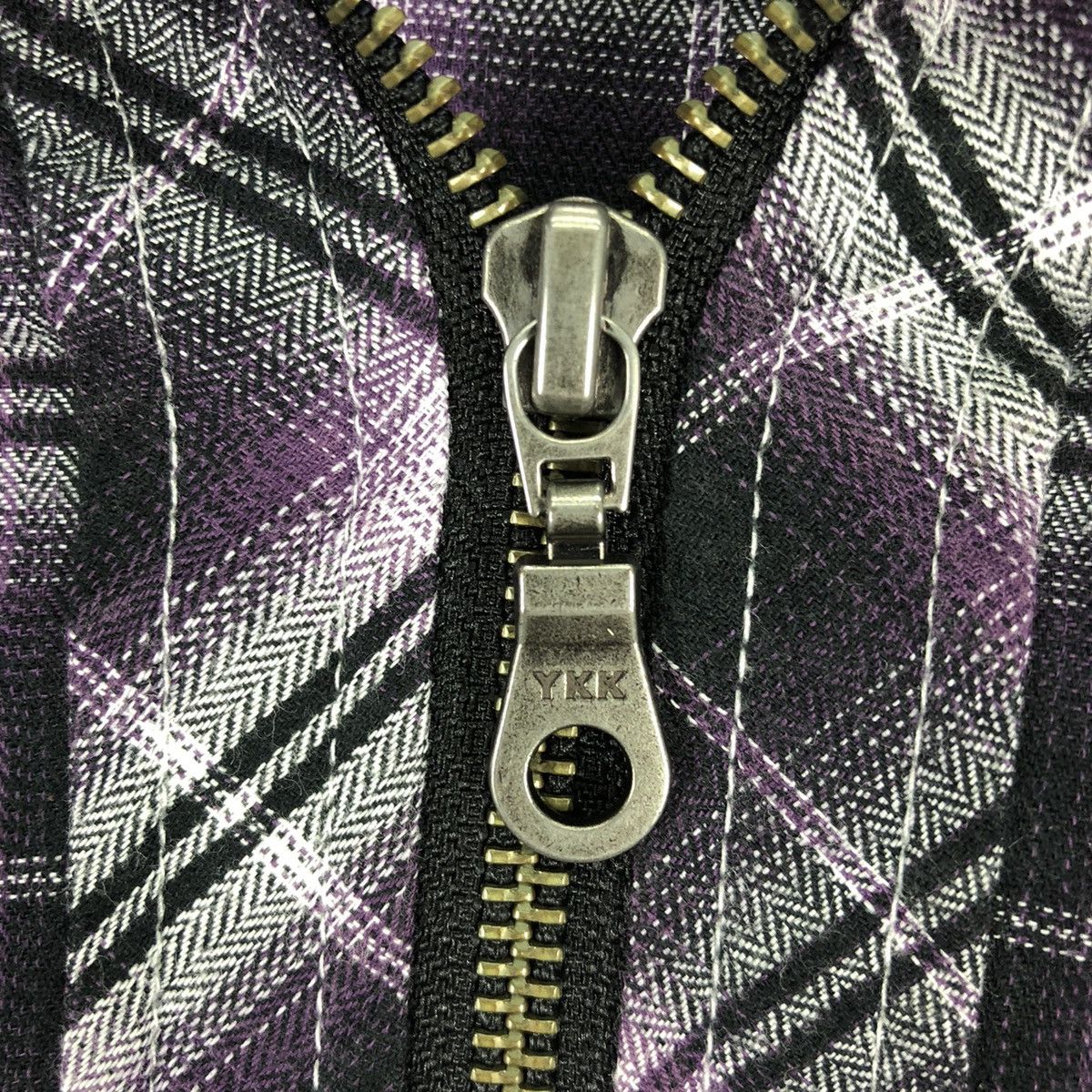 Japanese Brand Vintage 90's Shadow Plaid Checker Sweater Hoodie Zipper Size US M / EU 48-50 / 2 - 12 Thumbnail