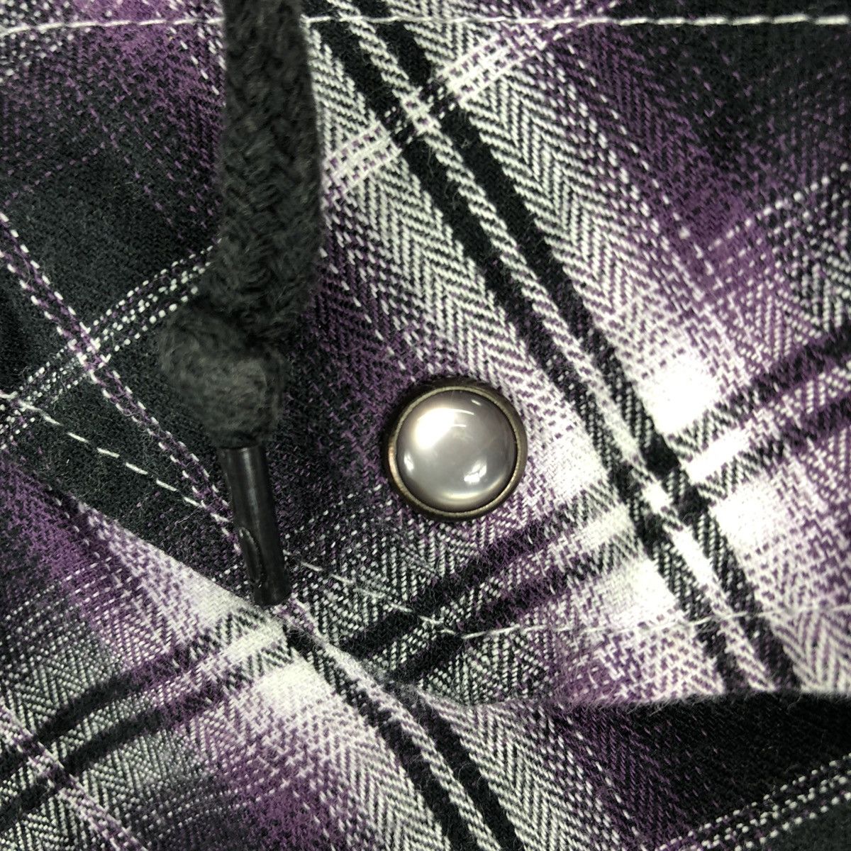 Japanese Brand Vintage 90's Shadow Plaid Checker Sweater Hoodie Zipper Size US M / EU 48-50 / 2 - 8 Thumbnail