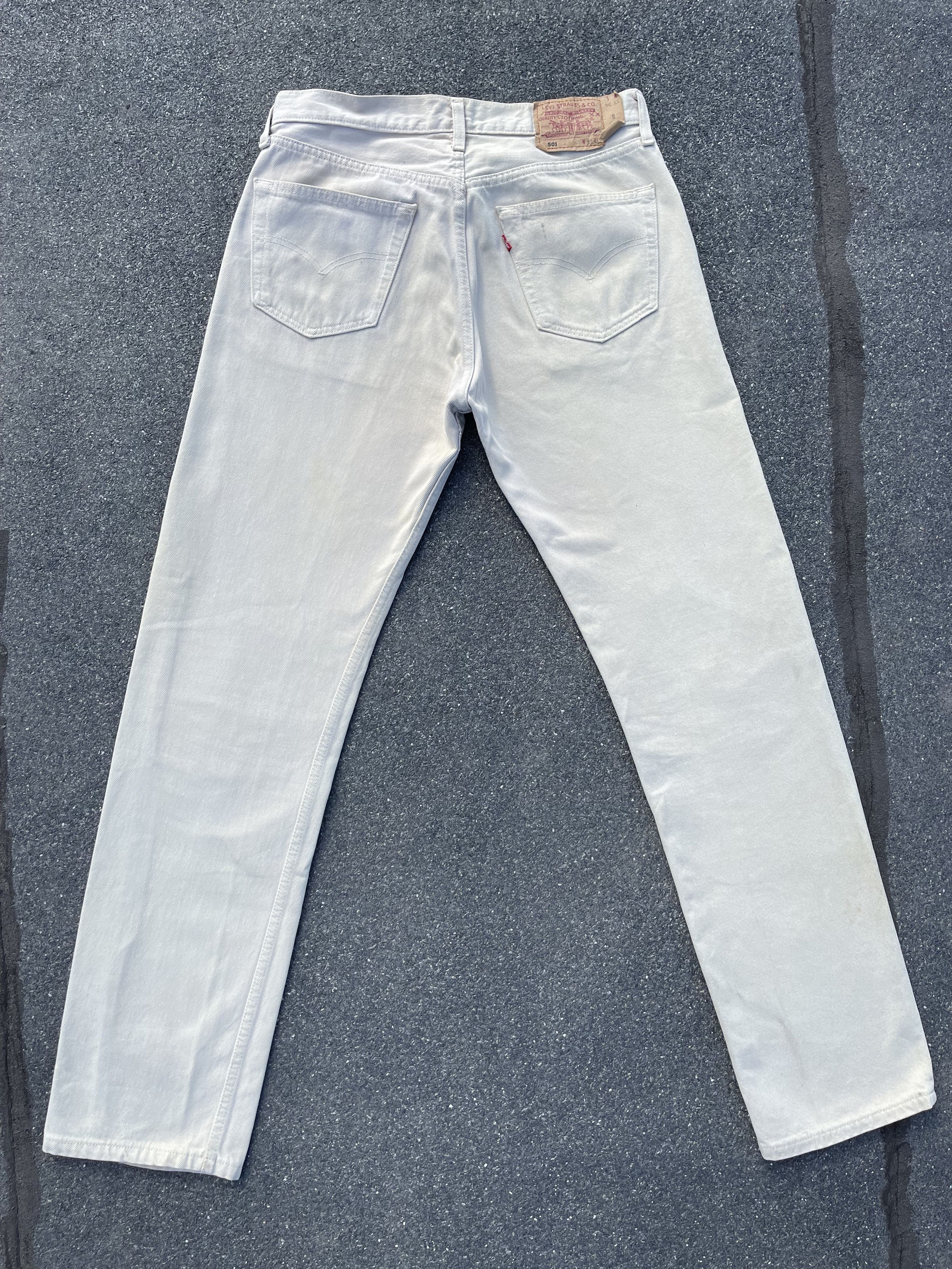 Levi's × Levi's Vintage Clothing × Vintage Vintage Levi's 501 Cream Denim Pant Size US 33 - 1 Thumbnail