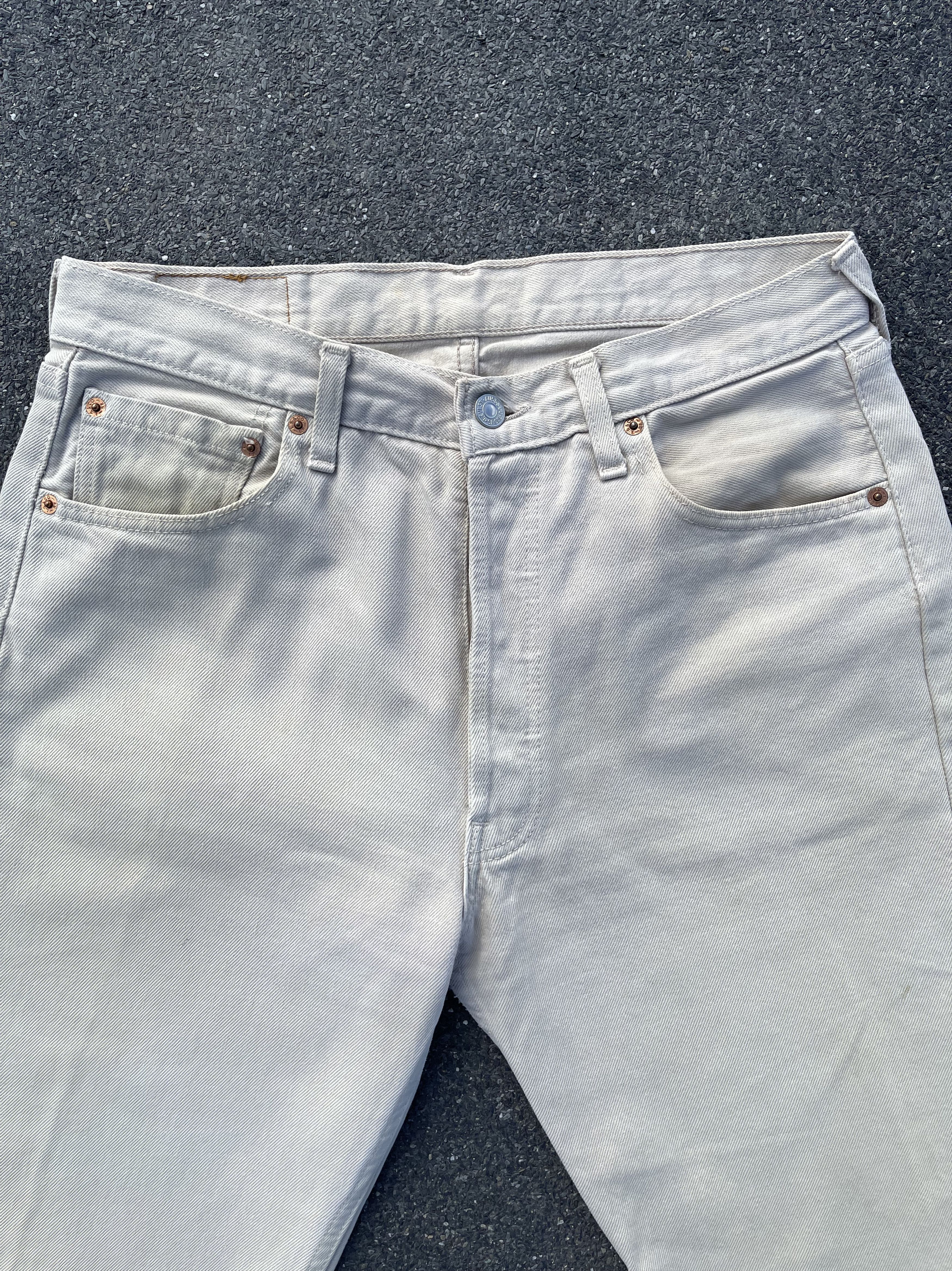 Levi's × Levi's Vintage Clothing × Vintage Vintage Levi's 501 Cream Denim Pant Size US 33 - 4 Thumbnail