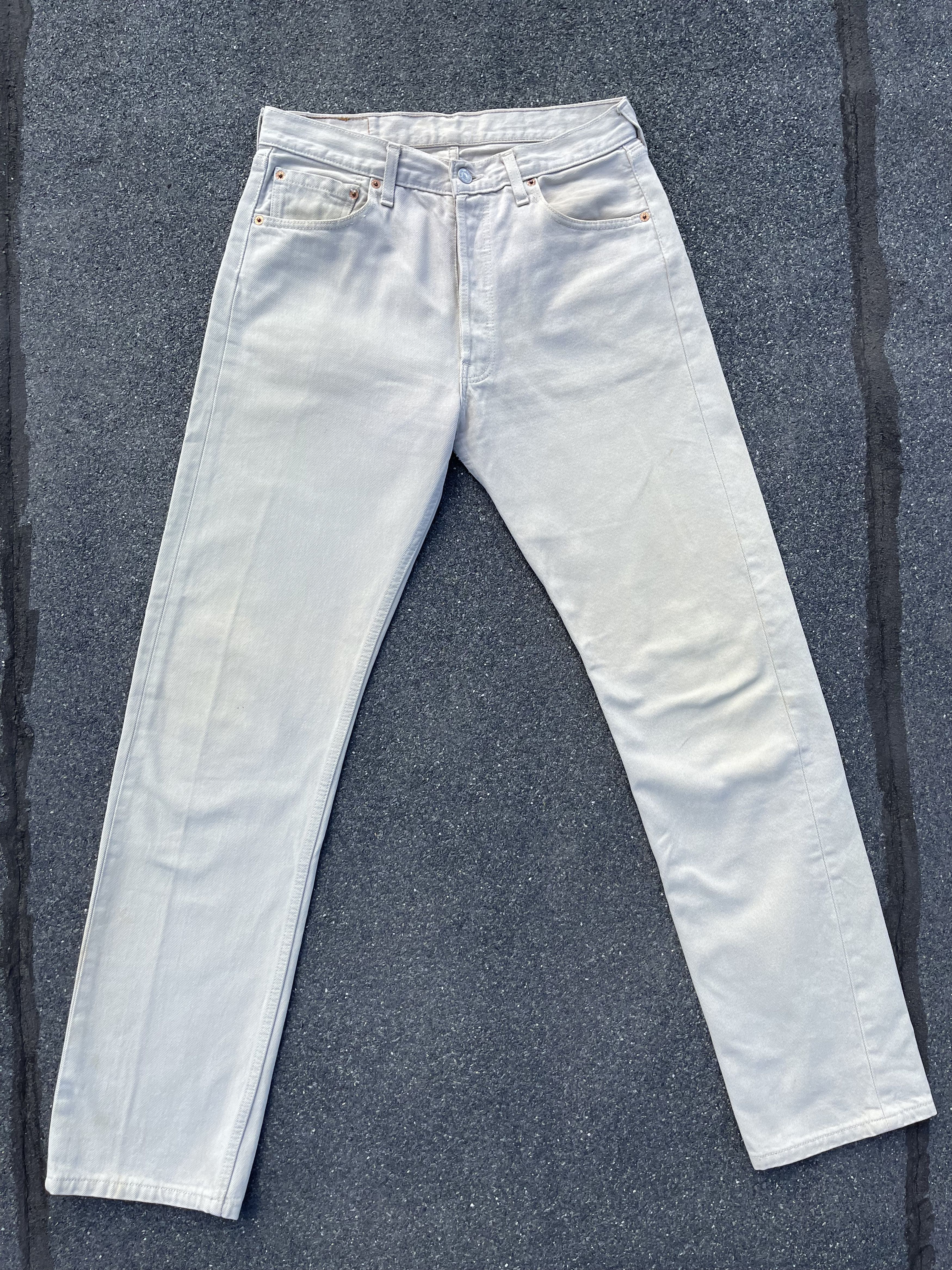 Levi's × Levi's Vintage Clothing × Vintage Vintage Levi's 501 Cream Denim Pant Size US 33 - 2 Thumbnail