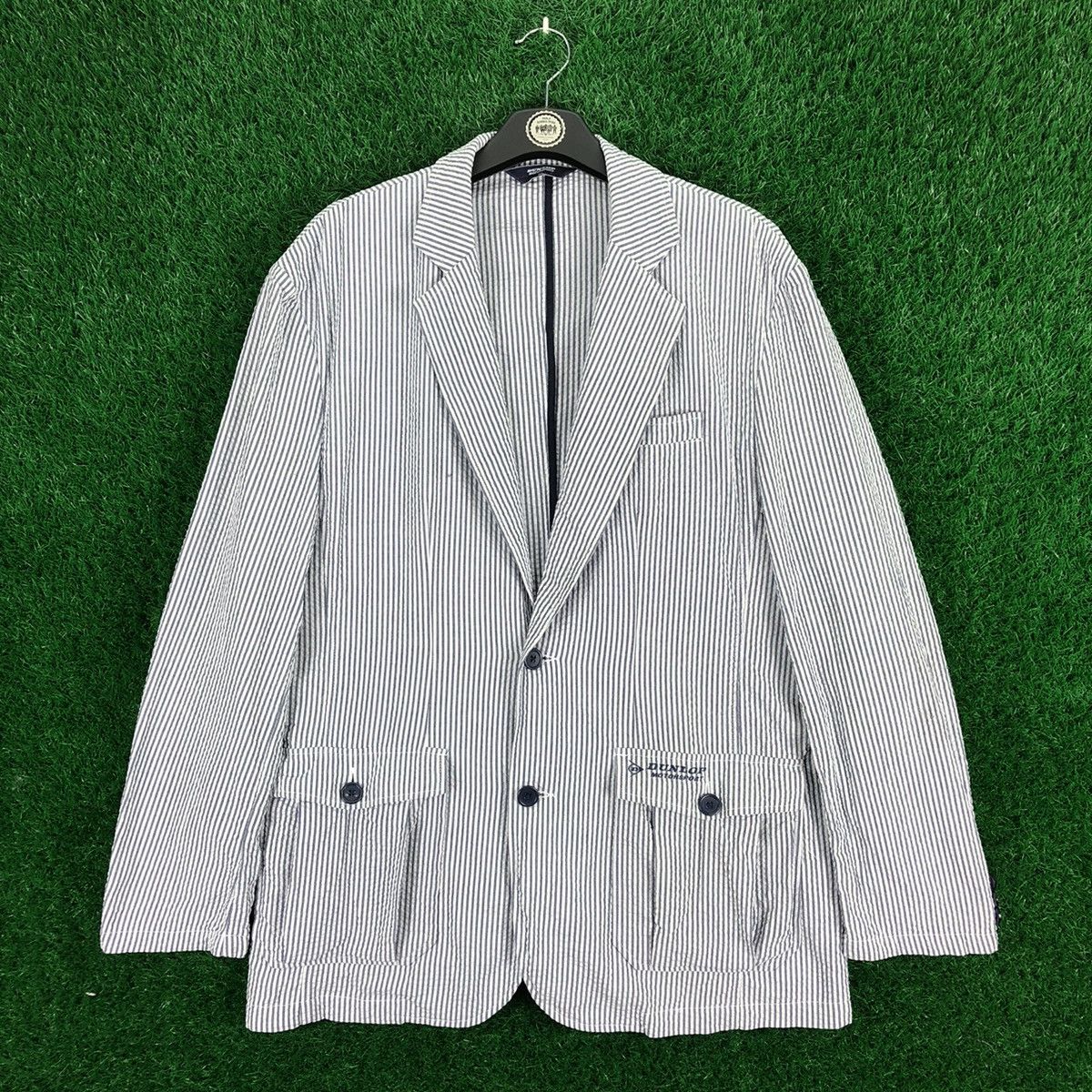 Vintage Hickory Stripe Dunlop Motosport Coat Jacket