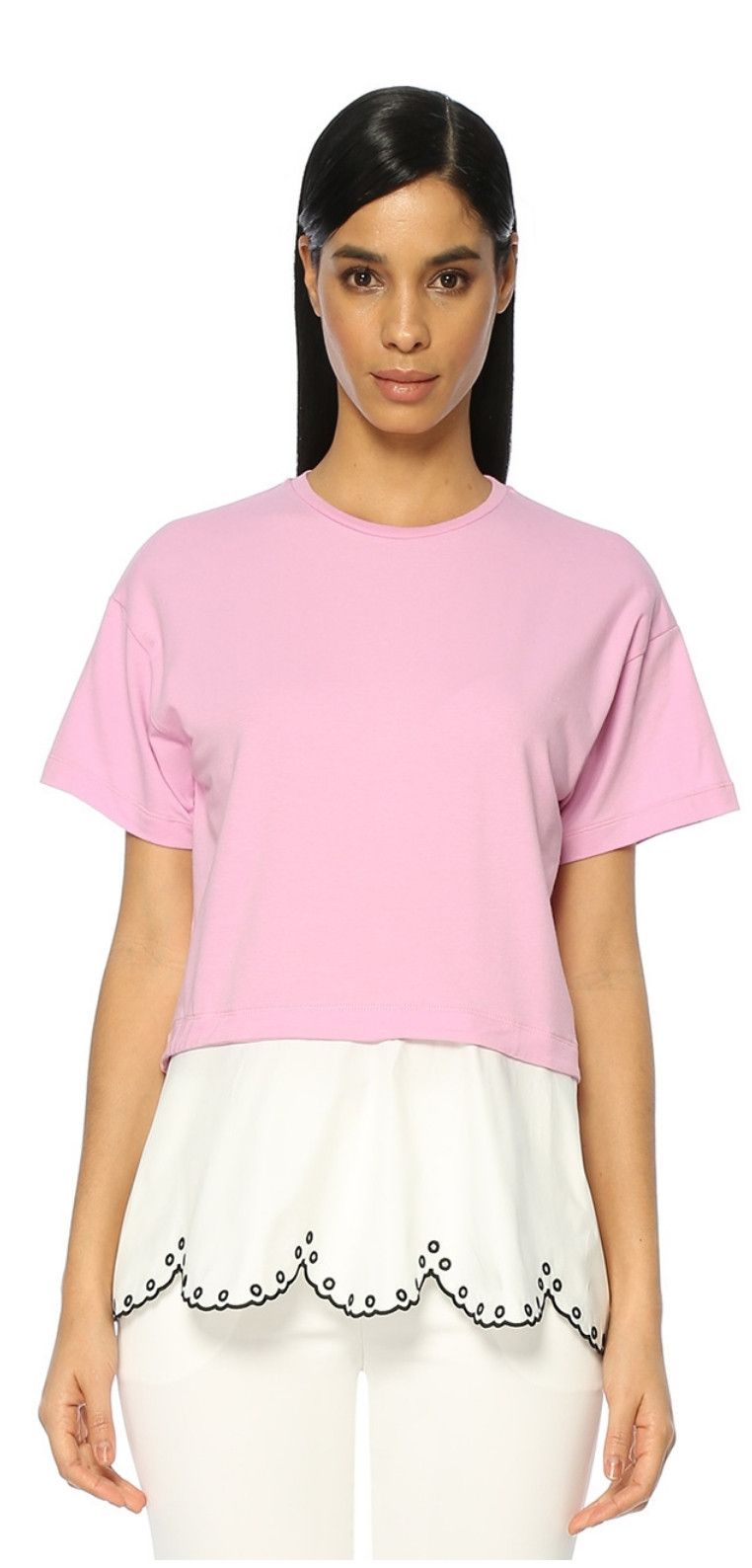 Emilio Pucci EMILIO PUCCI pink t-shirt w white skirt authentic Medium NWT Size M / US 6-8 / IT 42-44 - 2 Thumbnail