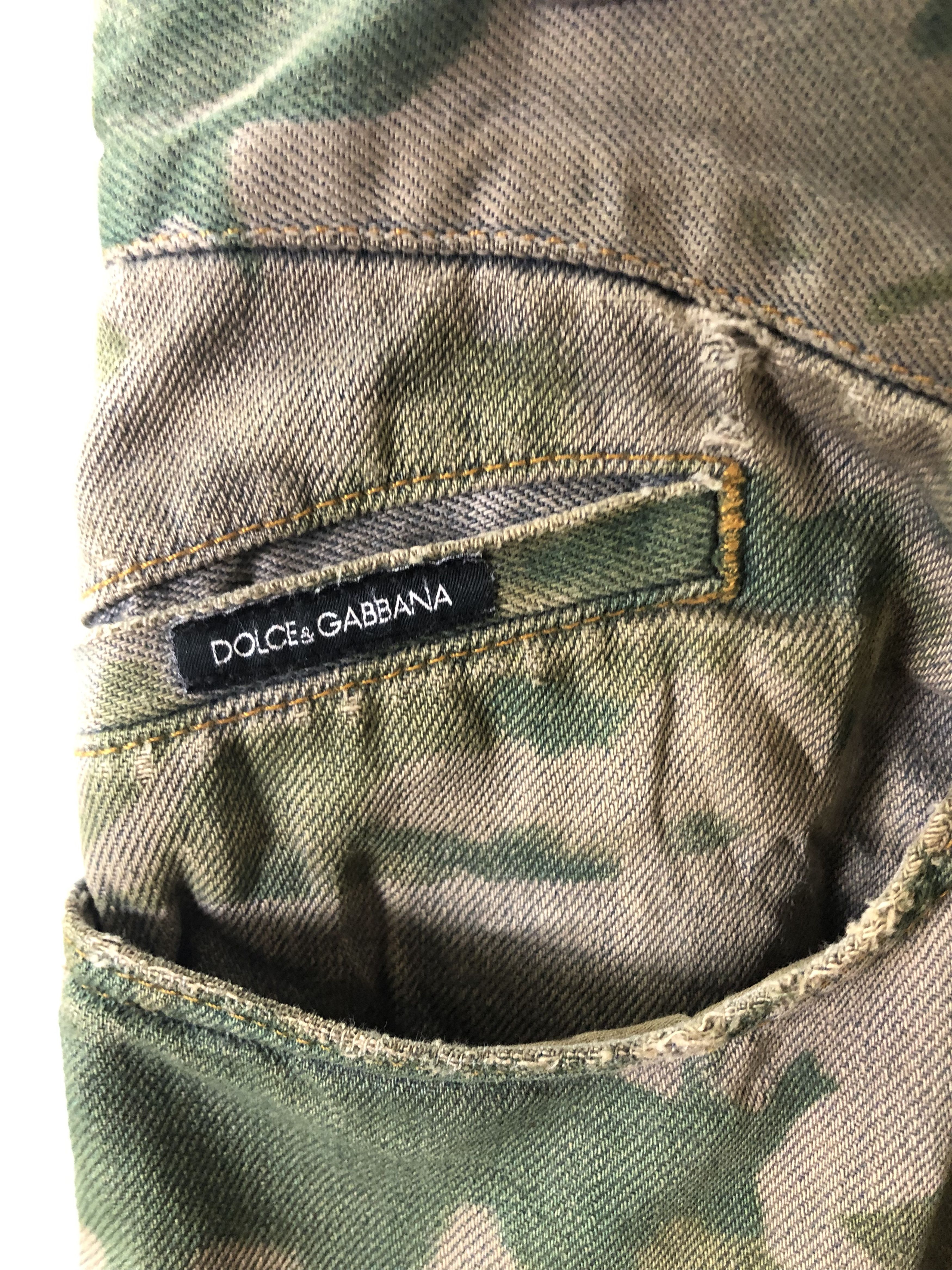 Dolce & Gabbana Dolce Gabbana Camo Denim Pants Size US 35 - 7 Thumbnail