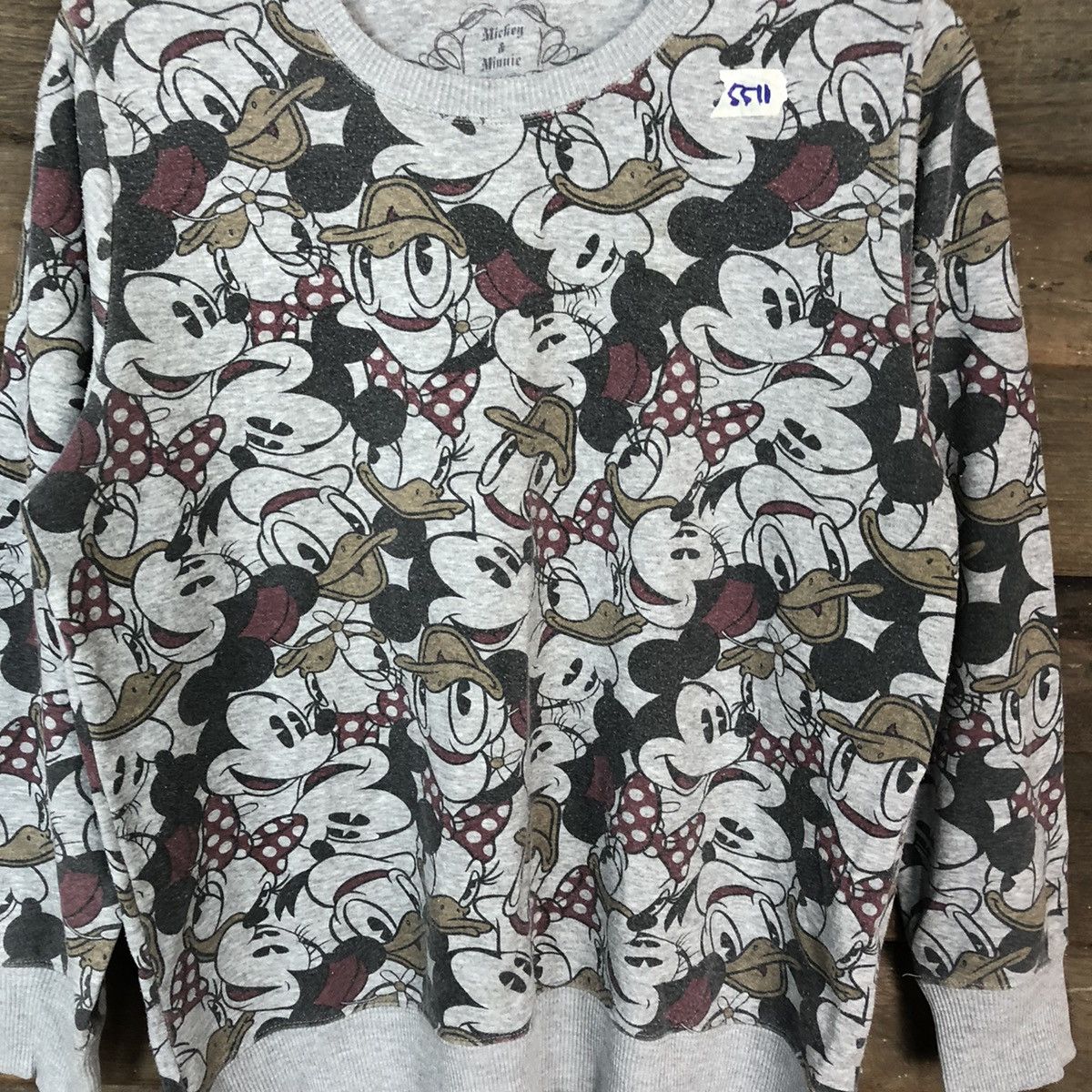Disney × Mickey Mouse × Vintage Disney Mickey Mouse Grey Sweathshirt #5511 Size US L / EU 52-54 / 3 - 6 Thumbnail