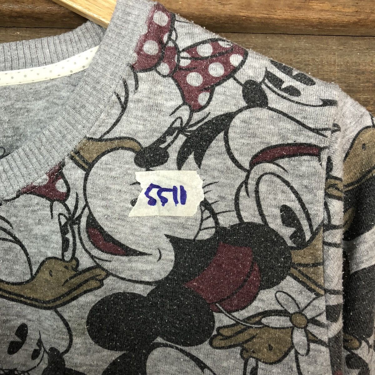 Disney × Mickey Mouse × Vintage Disney Mickey Mouse Grey Sweathshirt #5511 Size US L / EU 52-54 / 3 - 7 Thumbnail