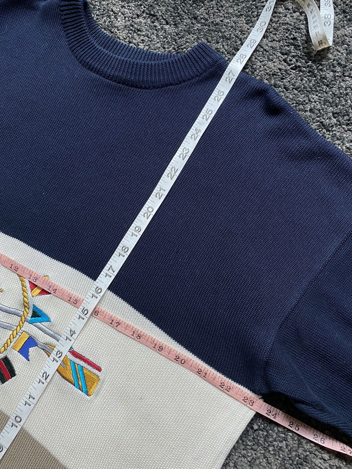 Designer Vintage 80’s Gucci Sailing Embroidered Knit Sweater Cotton L Size US L / EU 52-54 / 3 - 6 Thumbnail
