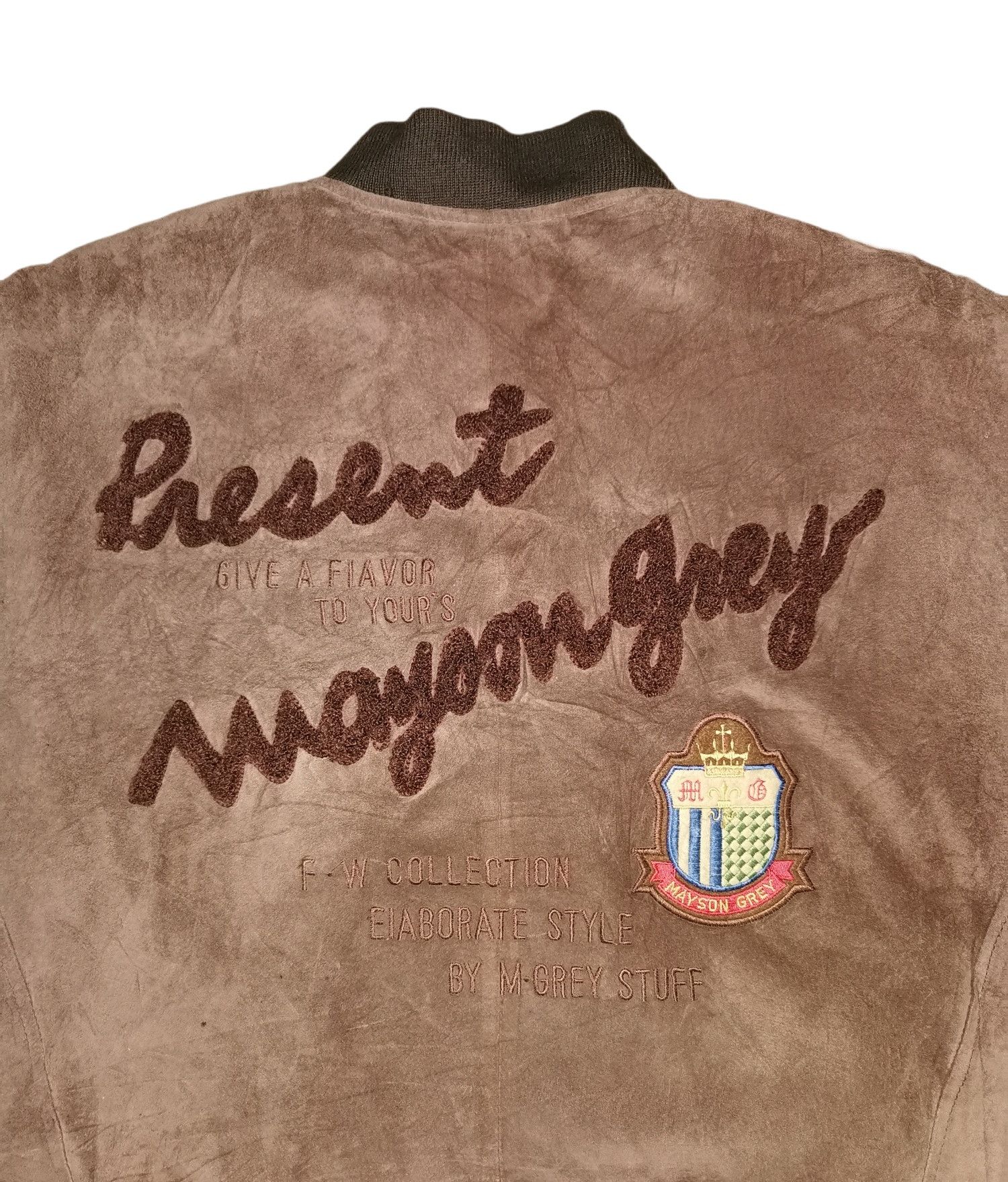 Other Mayson Grey Leather Varsity Jacket Size US L / EU 52-54 / 3 - 5 Thumbnail
