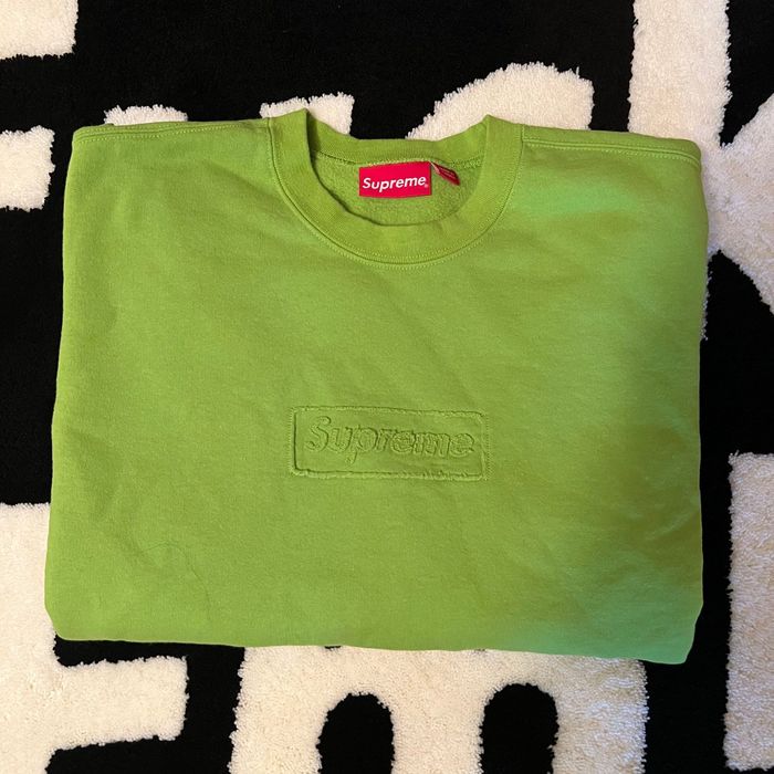 Supreme Supreme Cutout Logo Crewneck Lime | Grailed