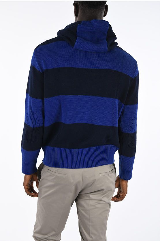 Polo Ralph Lauren POLO RALPH LAUREN Striped Cotton-knit Hoody In Navy/royal Size US XL / EU 56 / 4 - 2 Thumbnail