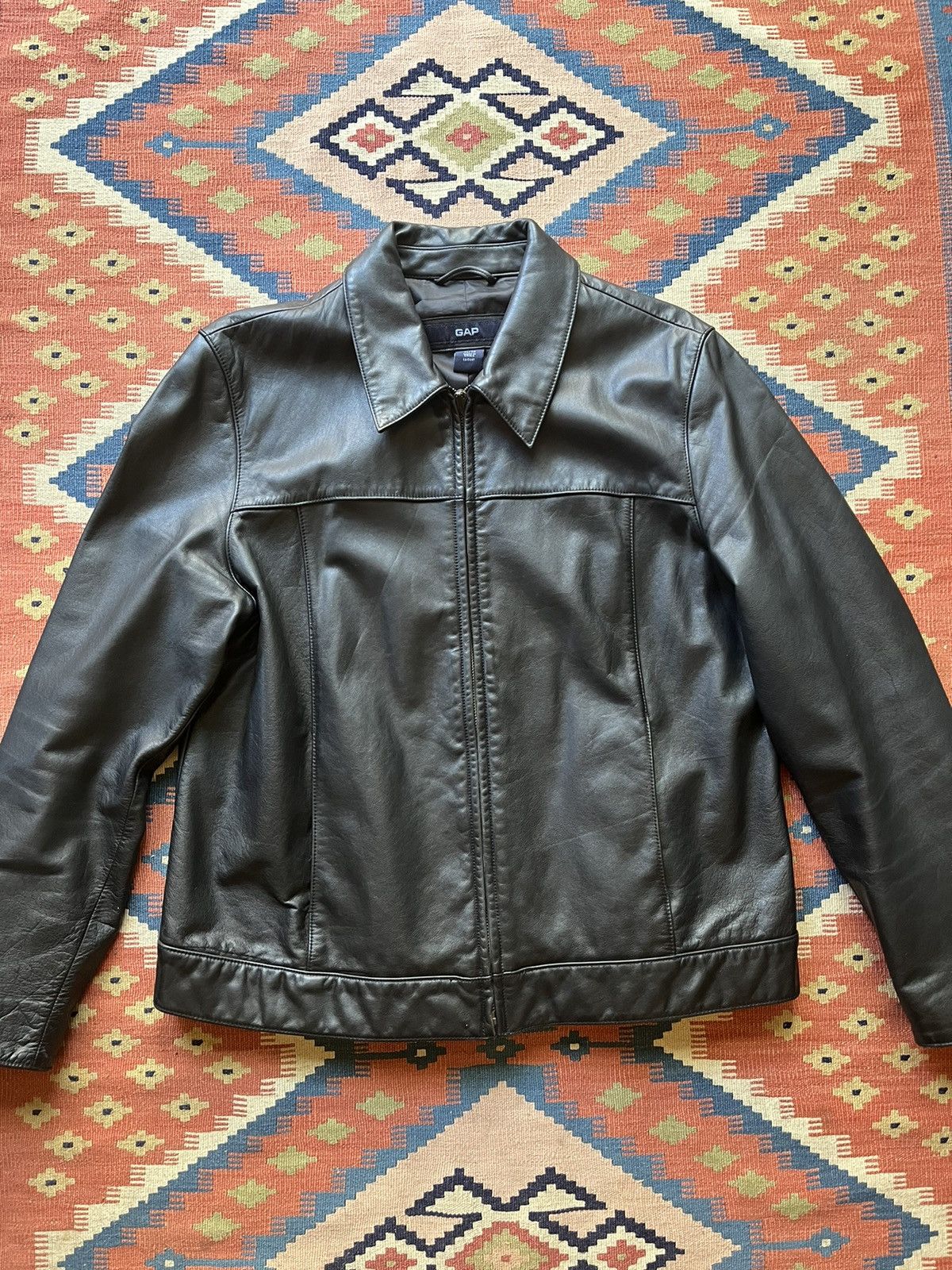 Gap × Vintage Vintage gap Y2K cropped leather jacket 2002 | Grailed