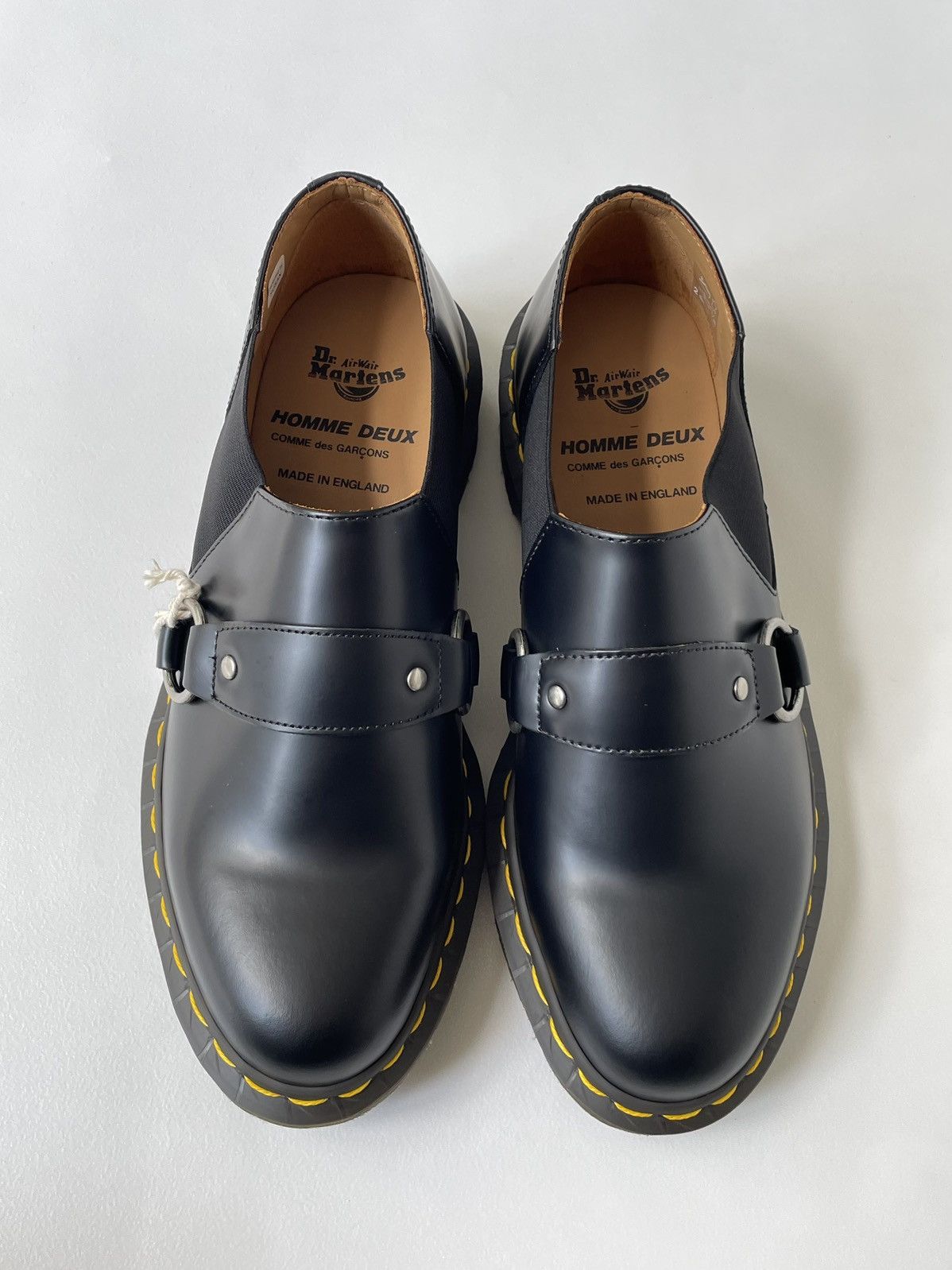 Comme Des Garcons x Dr Martens Black Leather Harvey Strap Shoes, Men's (Size 7.5)