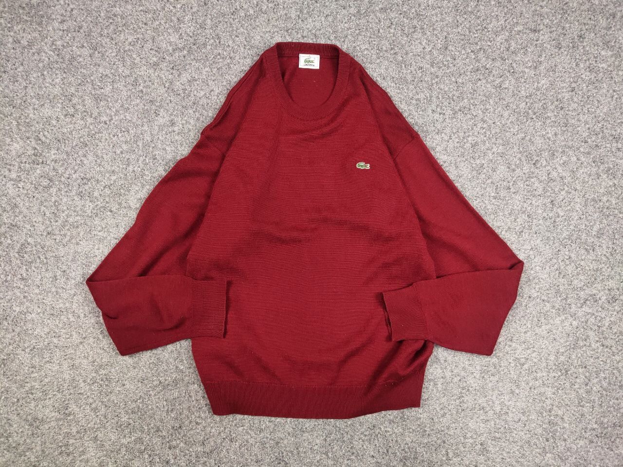 Lacoste Vintage 90's lacoste Crew neck Light Red Wool Sweater Size US L / EU 52-54 / 3 - 11 Thumbnail