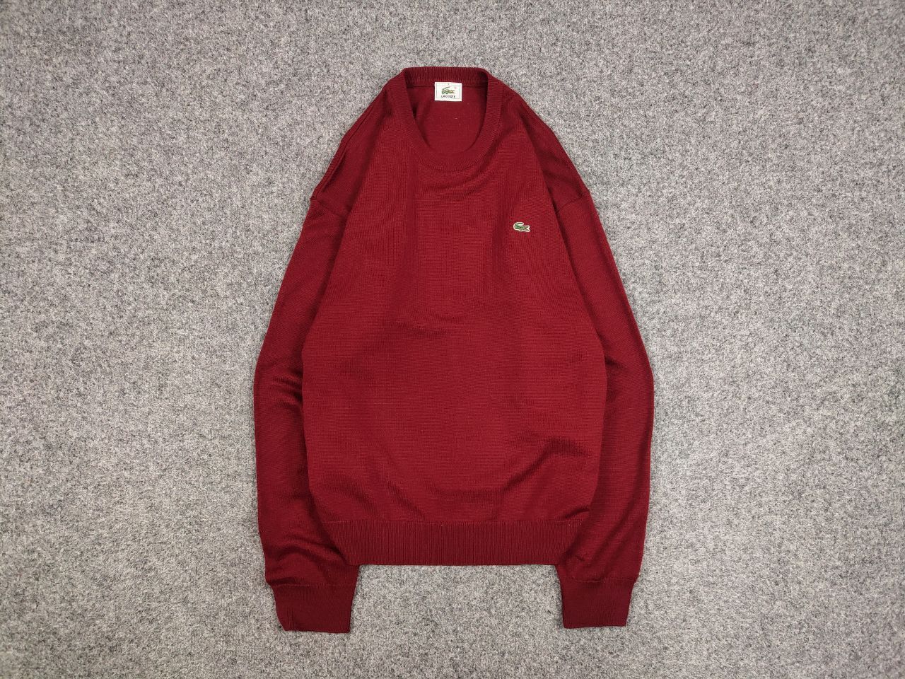 Lacoste Vintage 90's lacoste Crew neck Light Red Wool Sweater Size US L / EU 52-54 / 3 - 1 Thumbnail