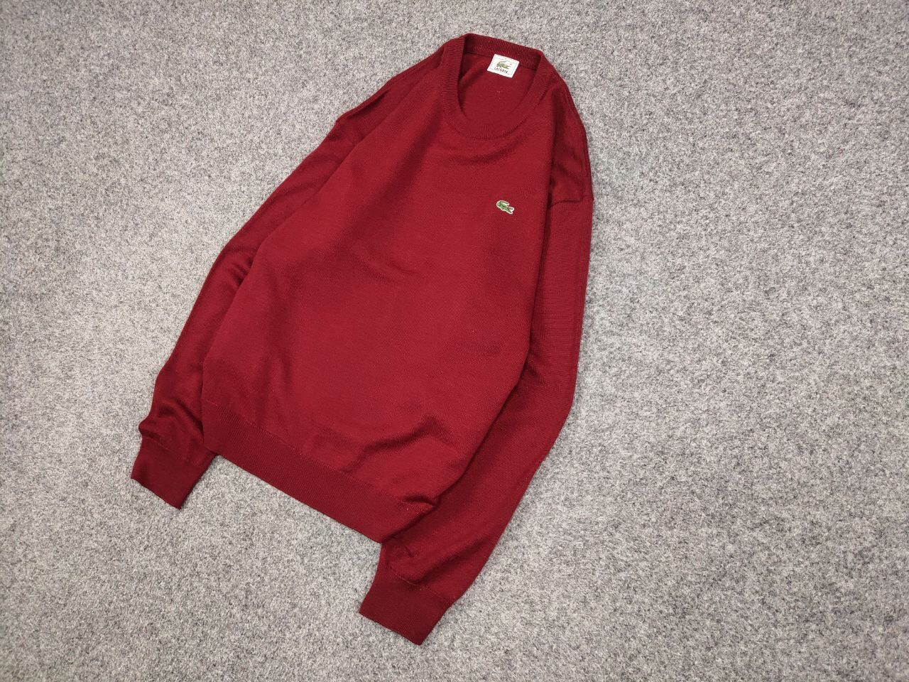 Lacoste Vintage 90's lacoste Crew neck Light Red Wool Sweater Size US L / EU 52-54 / 3 - 3 Thumbnail