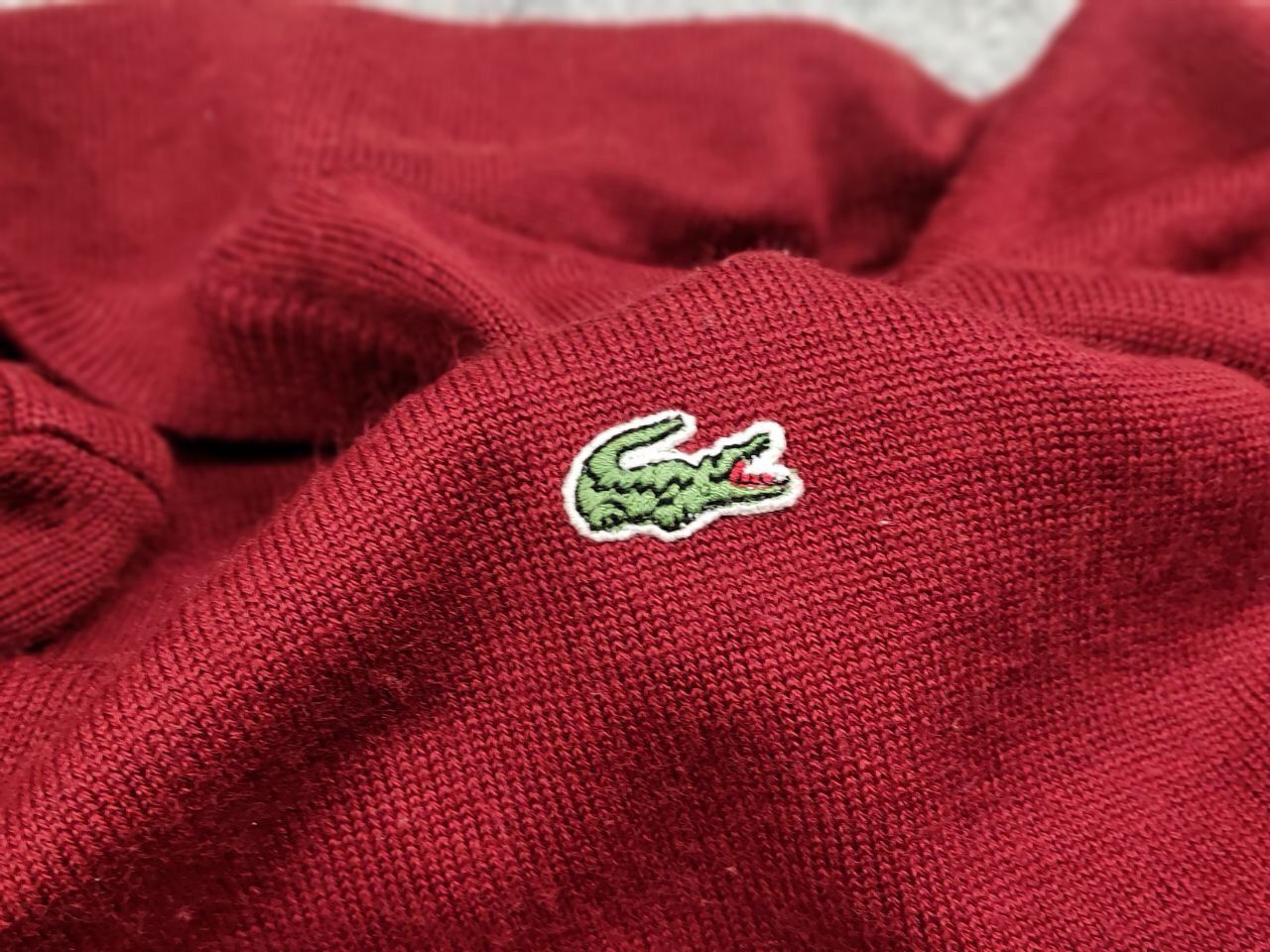 Lacoste Vintage 90's lacoste Crew neck Light Red Wool Sweater Size US L / EU 52-54 / 3 - 15 Thumbnail