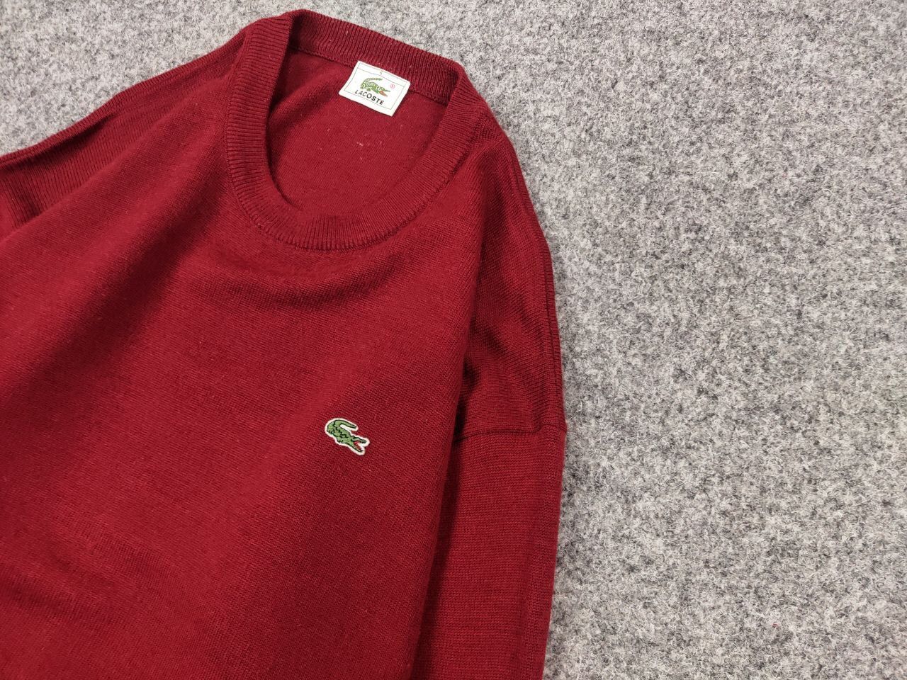 Lacoste Vintage 90's lacoste Crew neck Light Red Wool Sweater Size US L / EU 52-54 / 3 - 4 Thumbnail