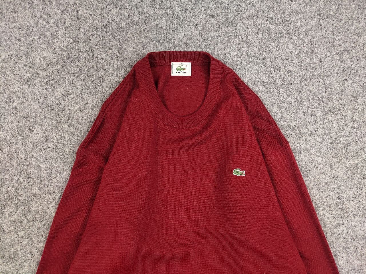 Lacoste Vintage 90's lacoste Crew neck Light Red Wool Sweater Size US L / EU 52-54 / 3 - 6 Thumbnail