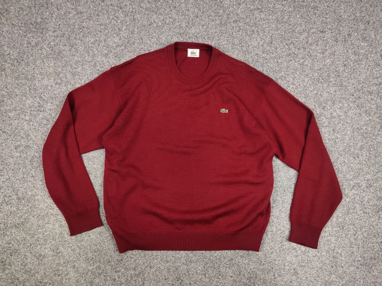 Lacoste Vintage 90's lacoste Crew neck Light Red Wool Sweater Size US L / EU 52-54 / 3 - 13 Thumbnail