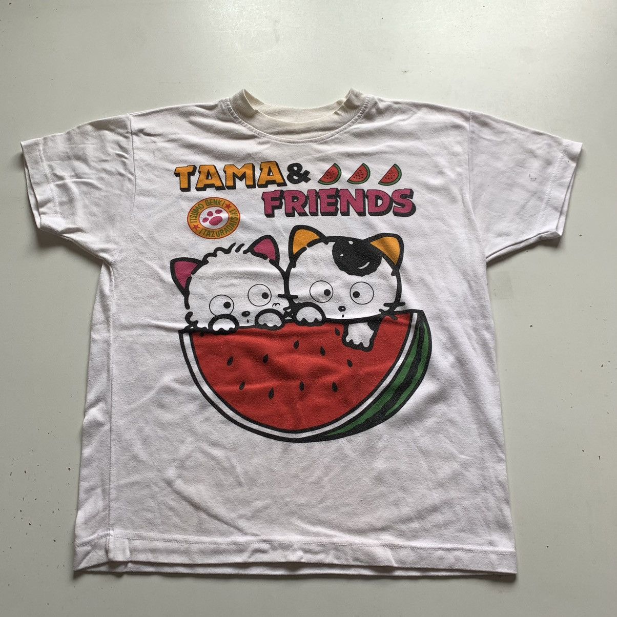 image of Vintage 90's Tama & Friends Cartoon Anime Graphic T Shirt in White, Men's (Size Small)