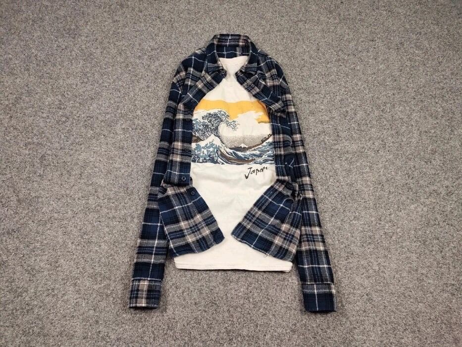 Flannel Vintage Flannel Shirt Travis Scott Style Streetwear Hype Size US M / EU 48-50 / 2 - 2 Thumbnail
