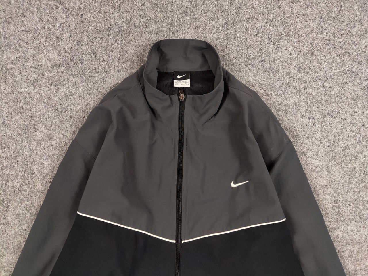 Nike Vintage Y2K Nike Swoosh Black Drill Lightweight Track Jacket Size US XL / EU 56 / 4 - 8 Thumbnail