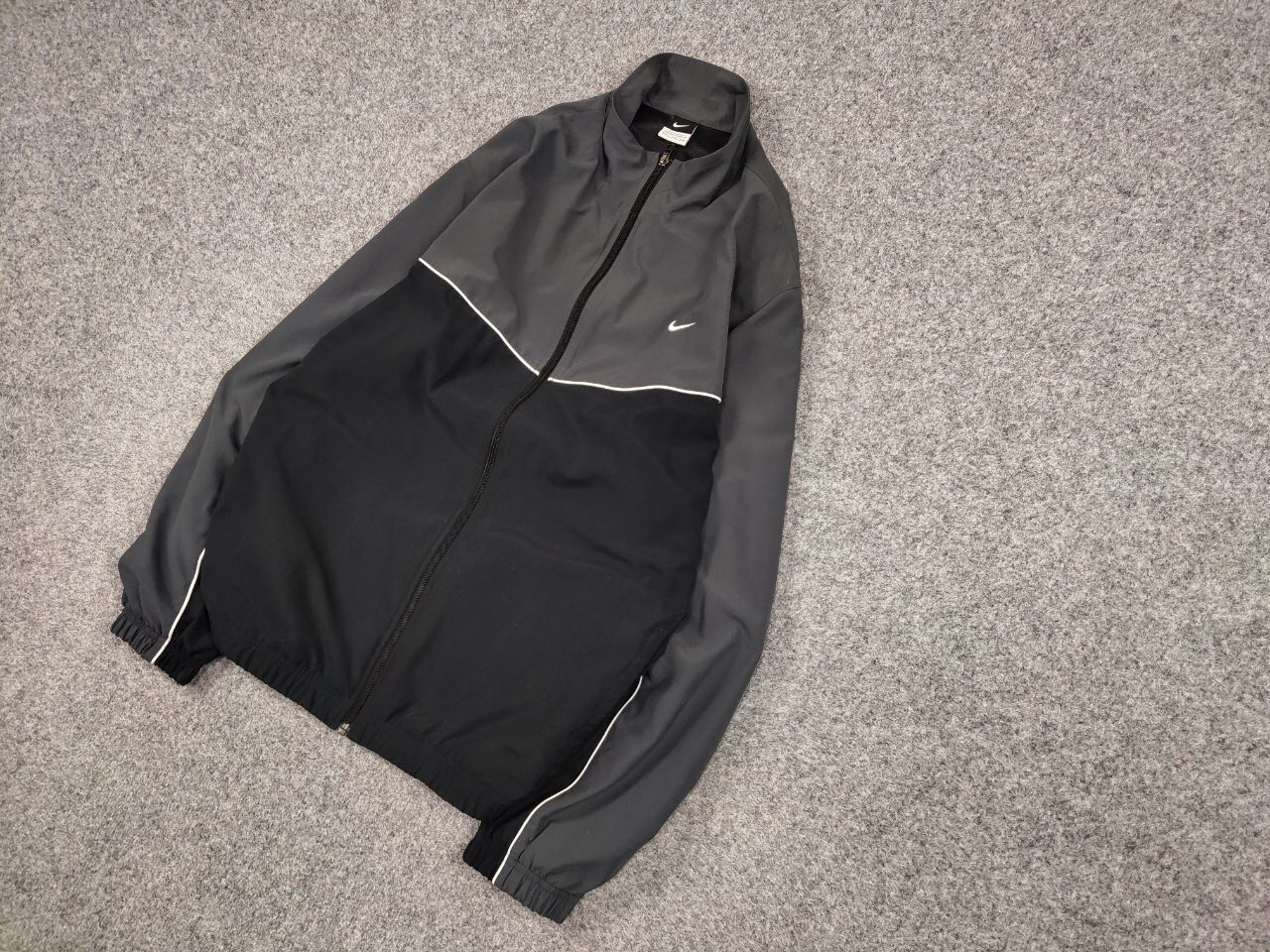 Nike Vintage Y2K Nike Swoosh Black Drill Lightweight Track Jacket Size US XL / EU 56 / 4 - 3 Thumbnail