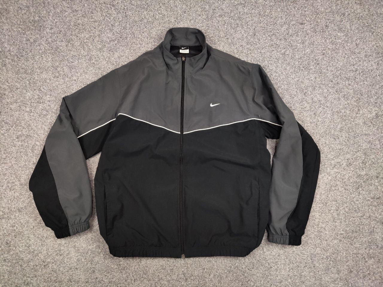 Nike Vintage Y2K Nike Swoosh Black Drill Lightweight Track Jacket Size US XL / EU 56 / 4 - 15 Thumbnail